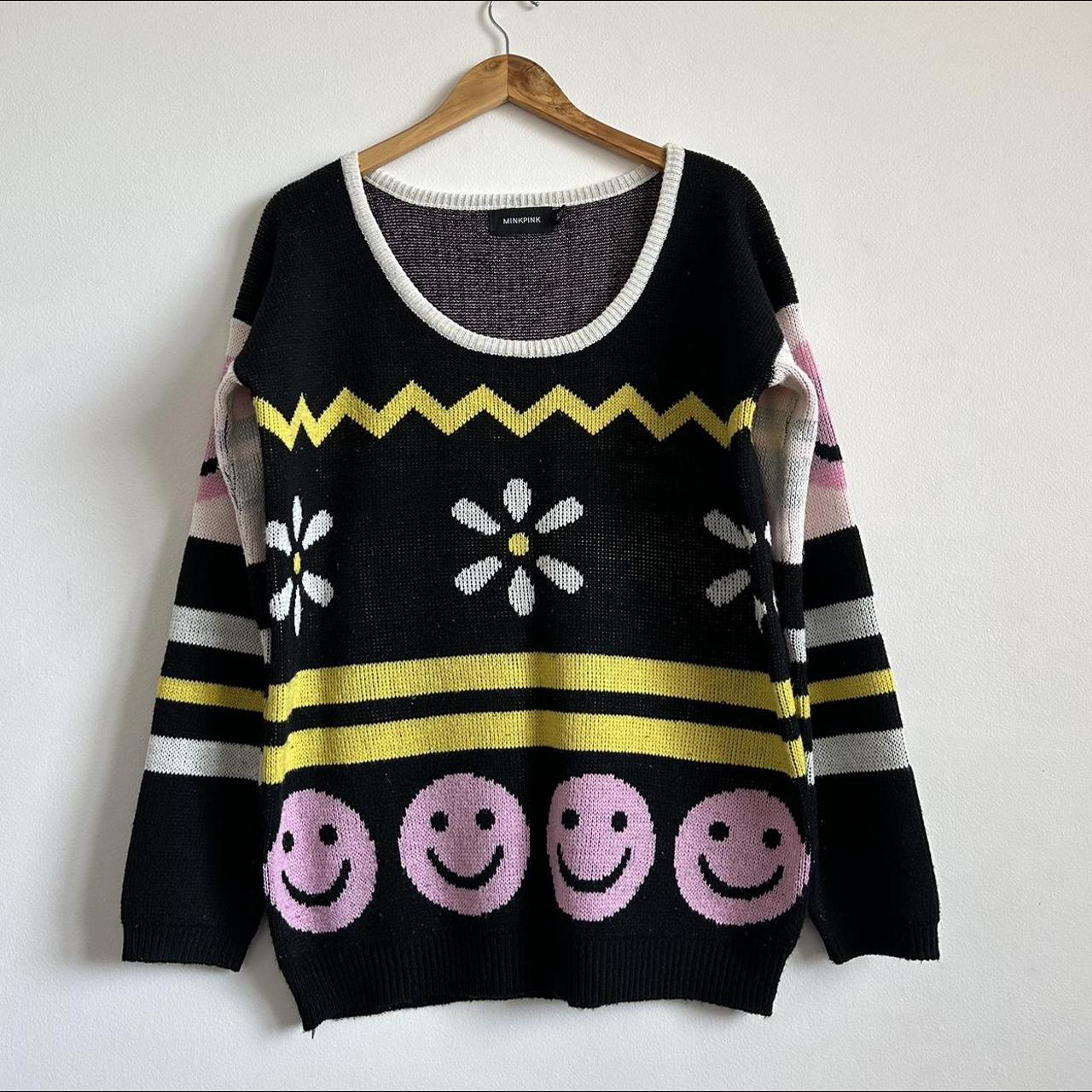 Mink Pink funky smiley sweater 😊🌸 very Harry Styles... - Depop