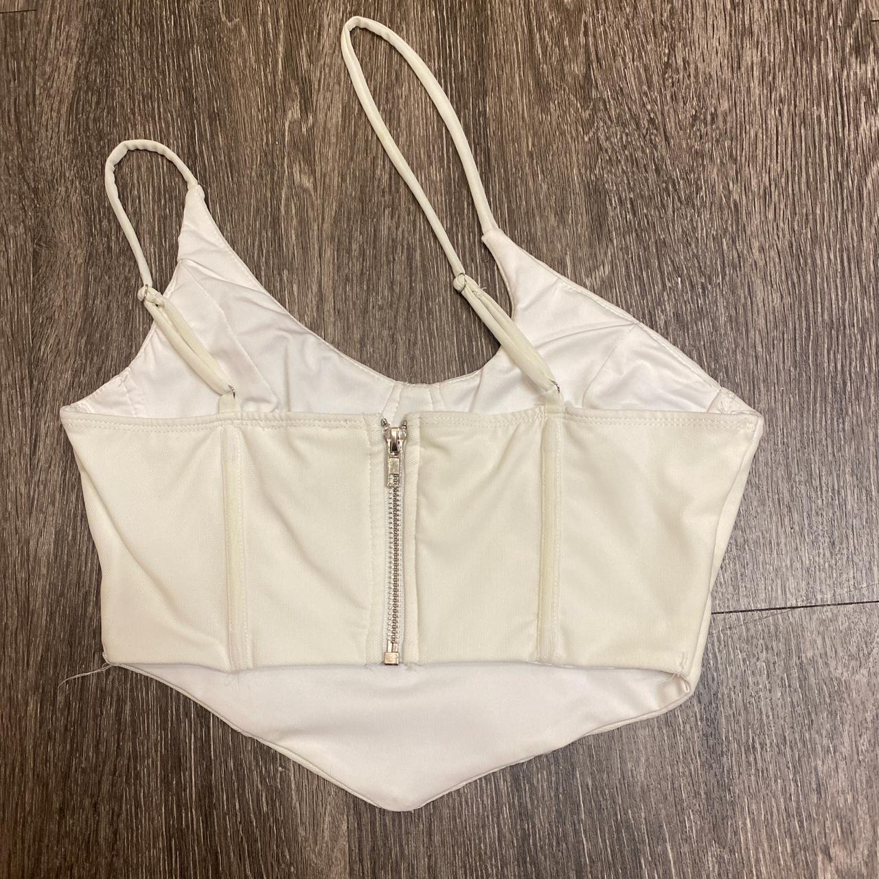 White Princess Polly one shoulder corset top. Not... Depop