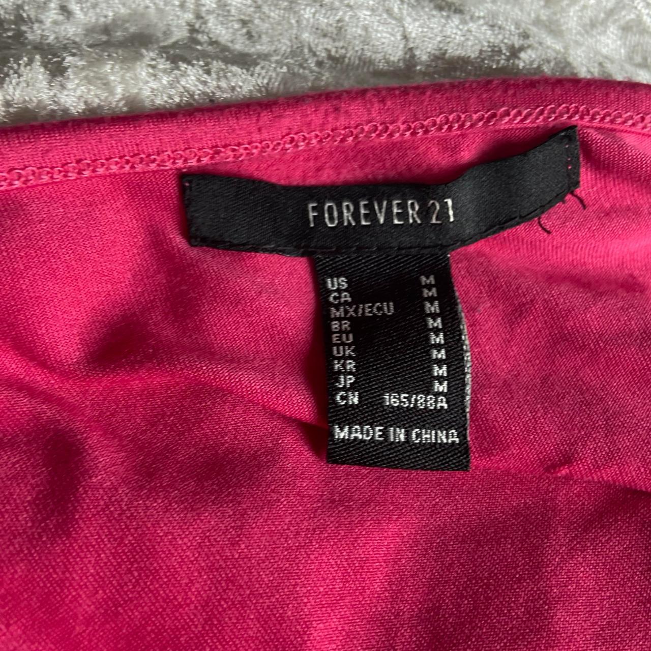 Hot Pink Stretchy Bodysuit Forever 21 Size... - Depop