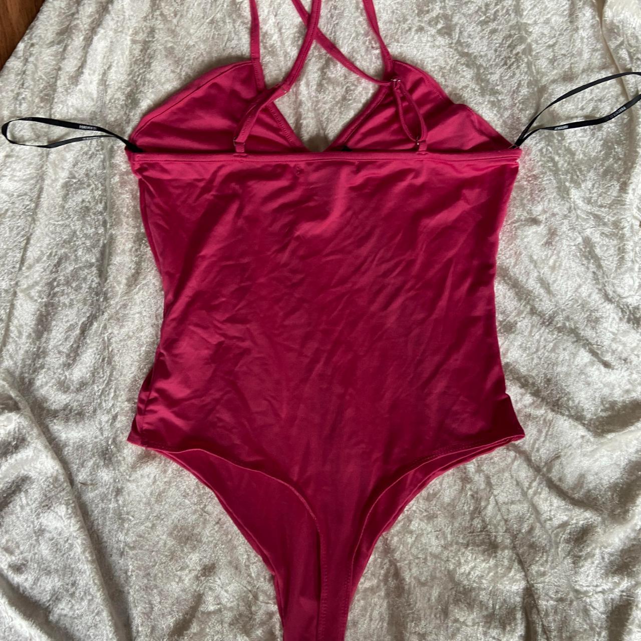 Hot Pink Stretchy Bodysuit Forever 21 Size... Depop