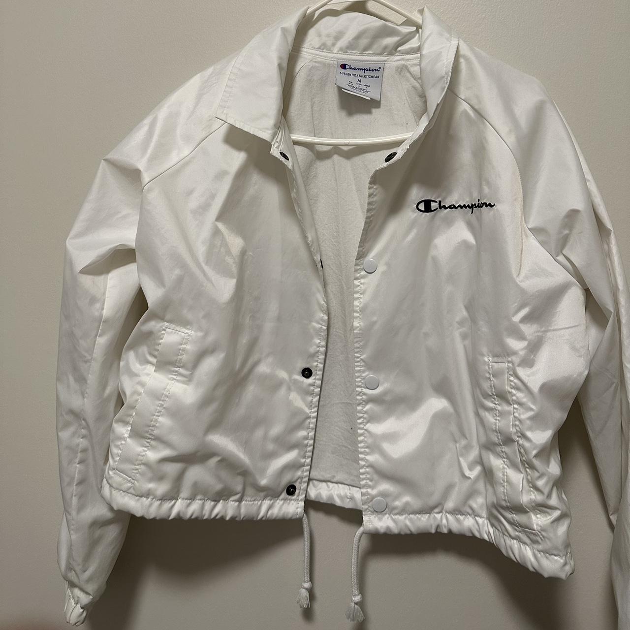 Champion Women's White Jacket | Depop