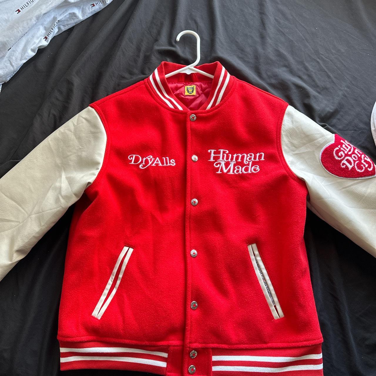 Men's Red and Cream Jacket | Depop