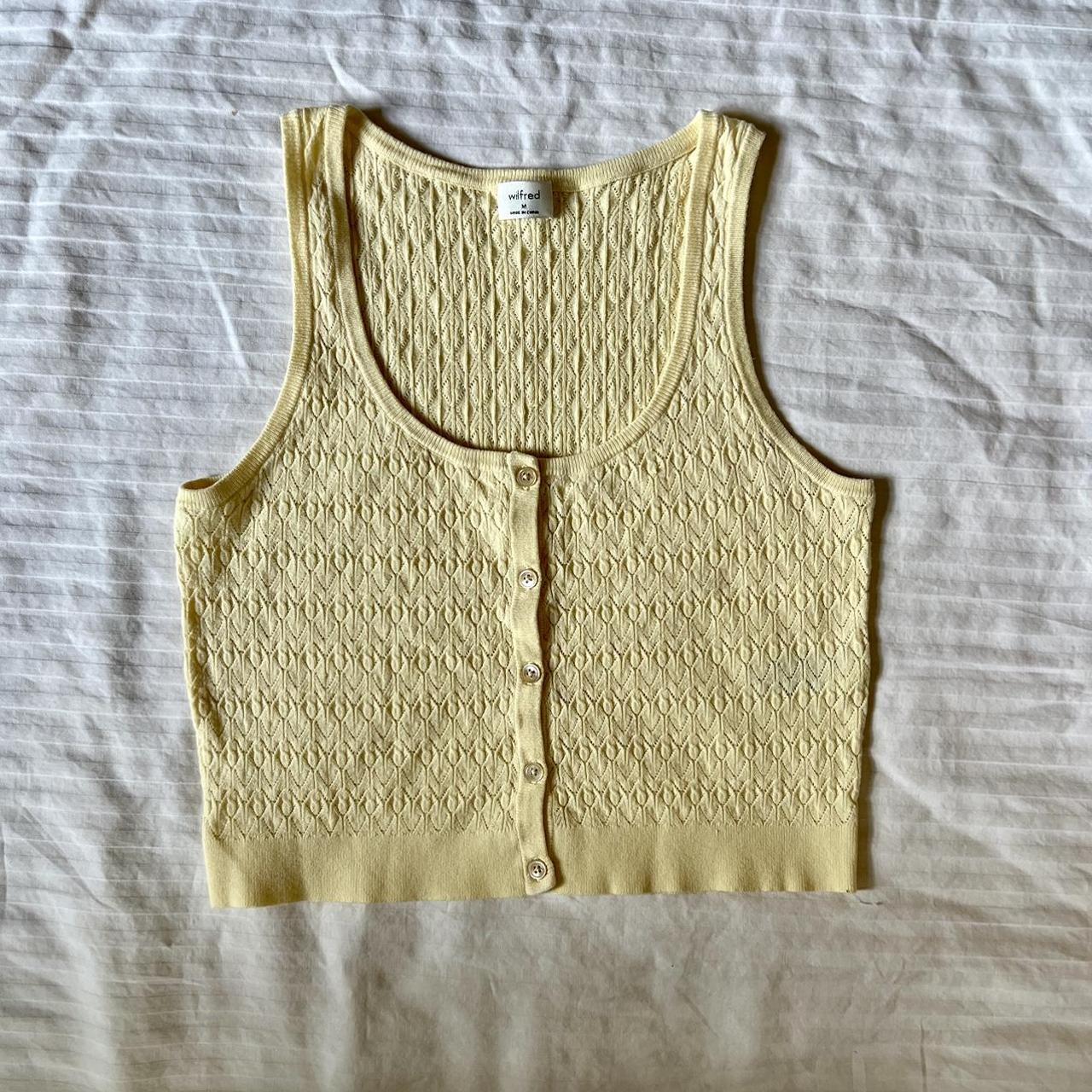 Wilfred by Aritzia sweater tank with button... - Depop