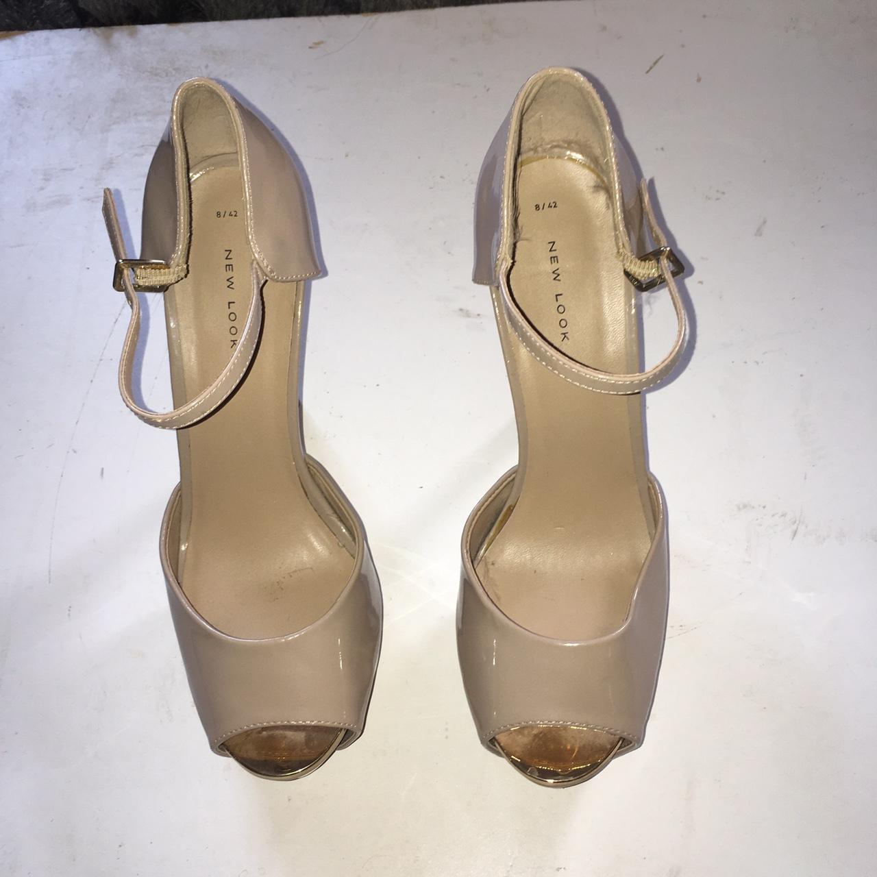 Ladies stunning new look beige stilleto open toe... - Depop