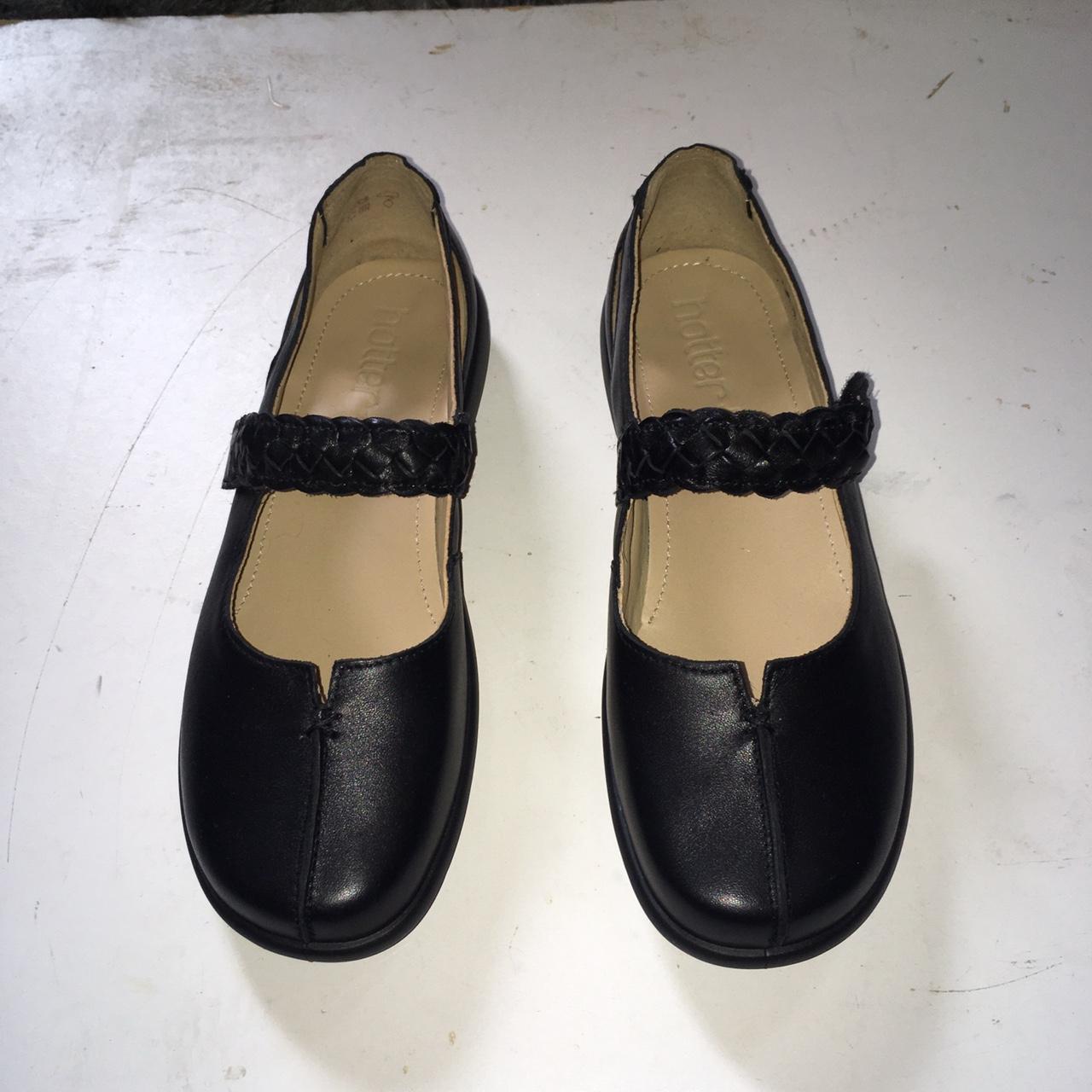 Ladies stunning black leather hotters shoes size 5... - Depop