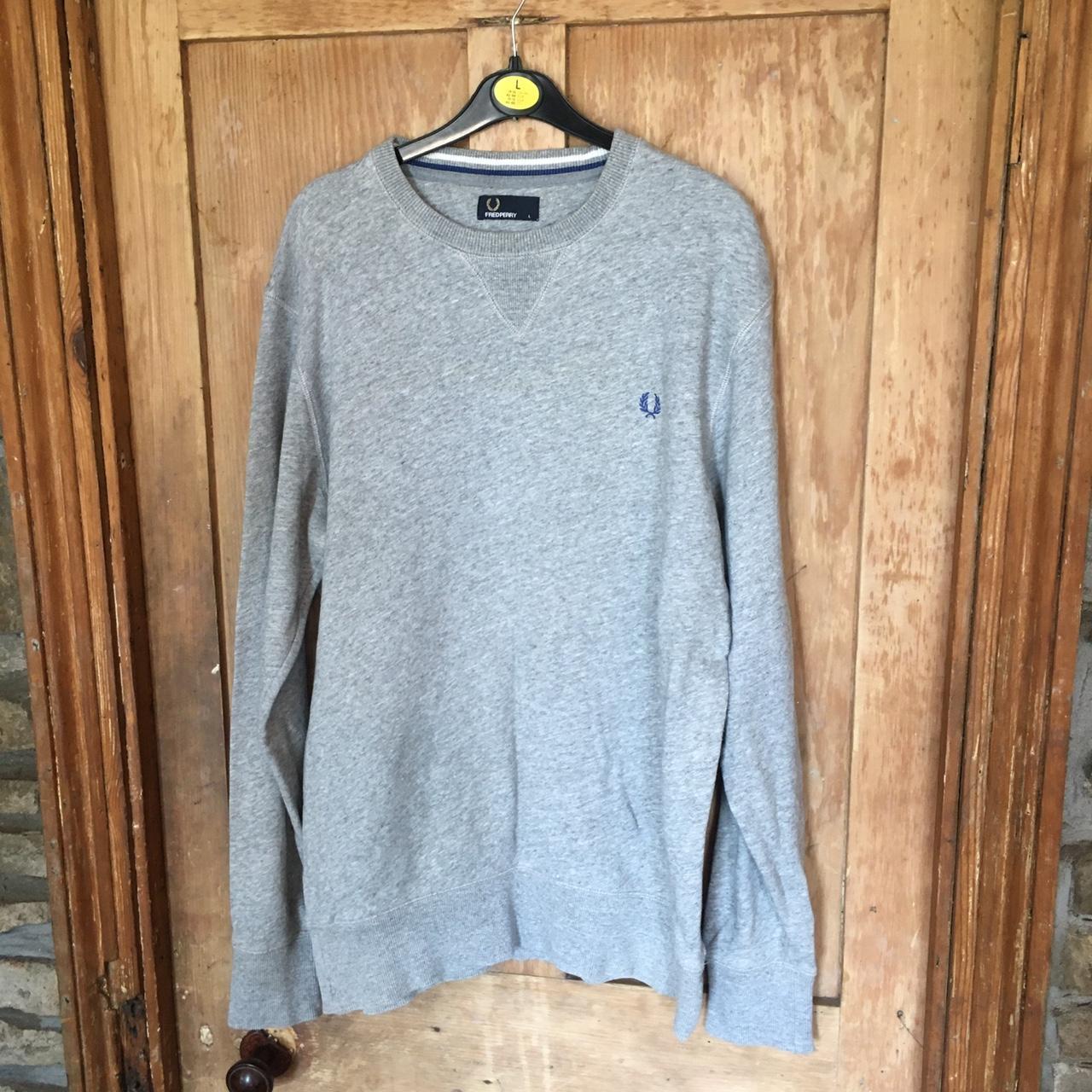 Mens stunning grey Fred Perry sweatshirt size large... - Depop