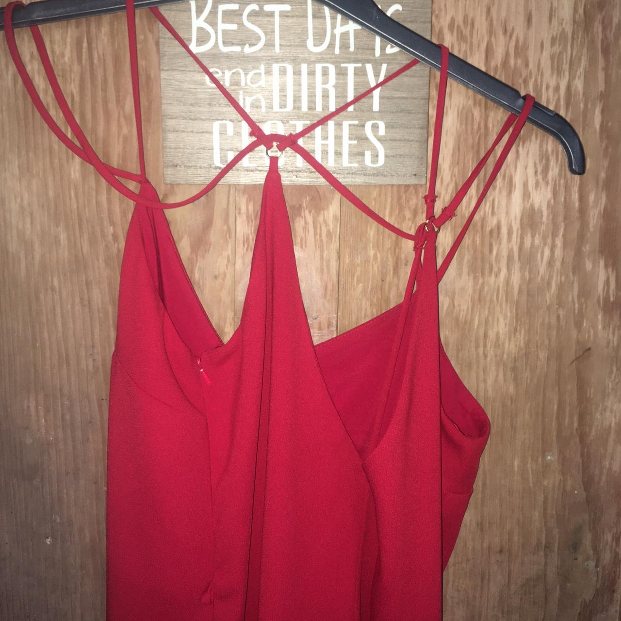 Ladies stunning river island red jumpsuit cross over... Depop