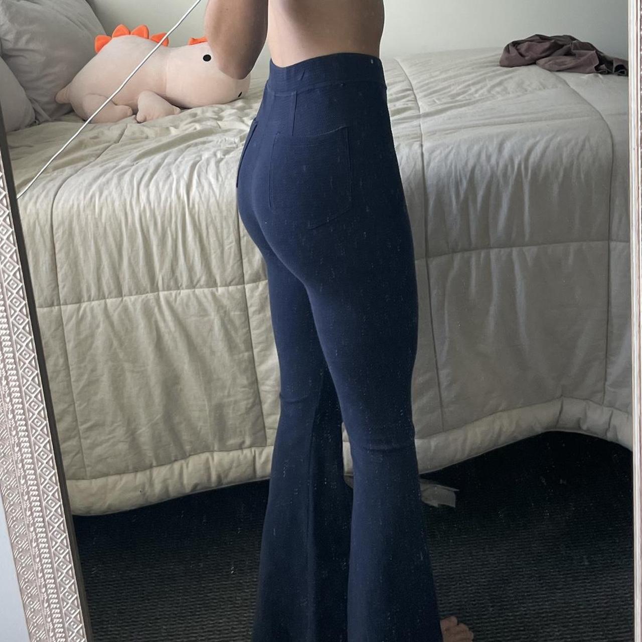 Offline by Aerie navy blue flare pants. Pockets on... Depop