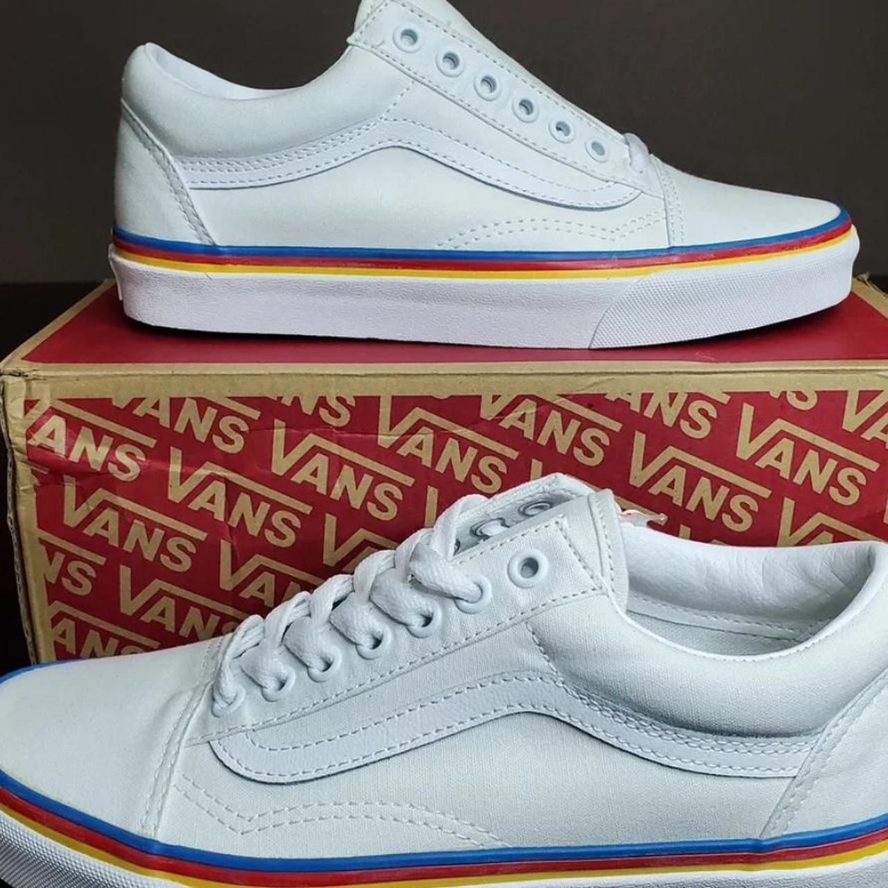 Vans old skool clearance rainbow foxing true white