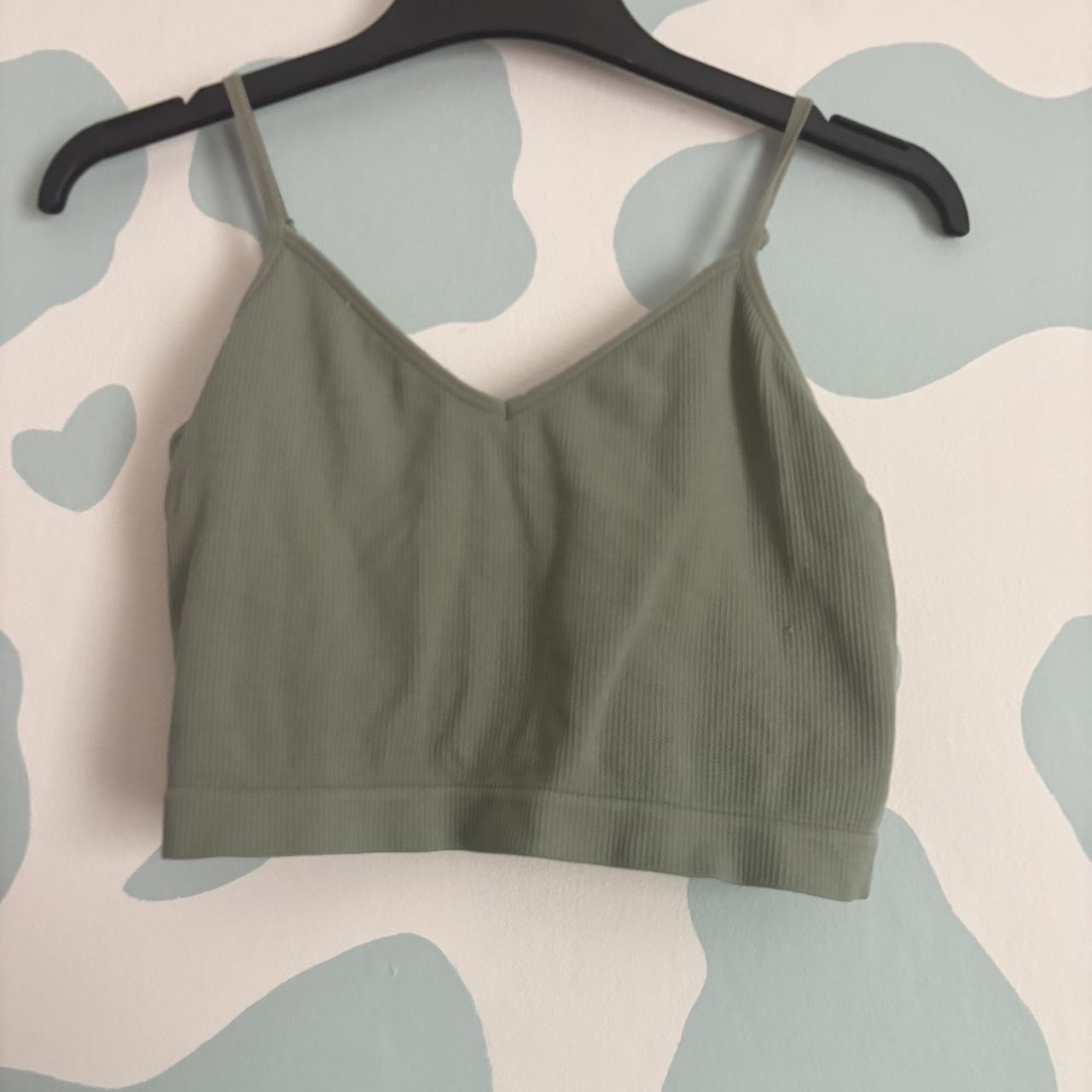 Primark ribbed khaki pyjama top, size small