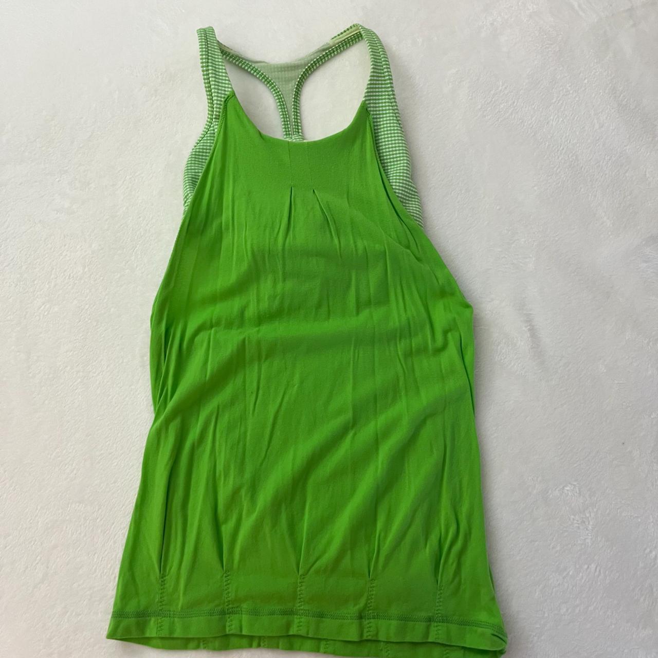 lululemon practice freely green gingham tank super... - Depop