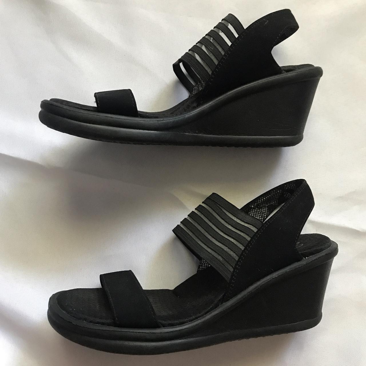 Sketchers black wedges sale