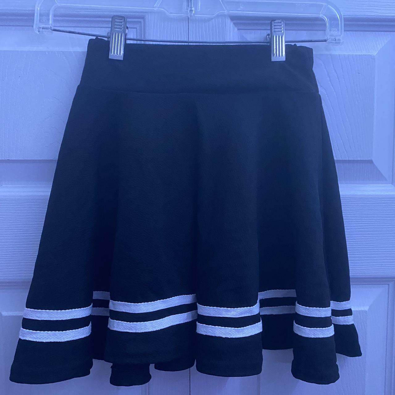 unbranded-women-s-black-and-white-skirt-depop