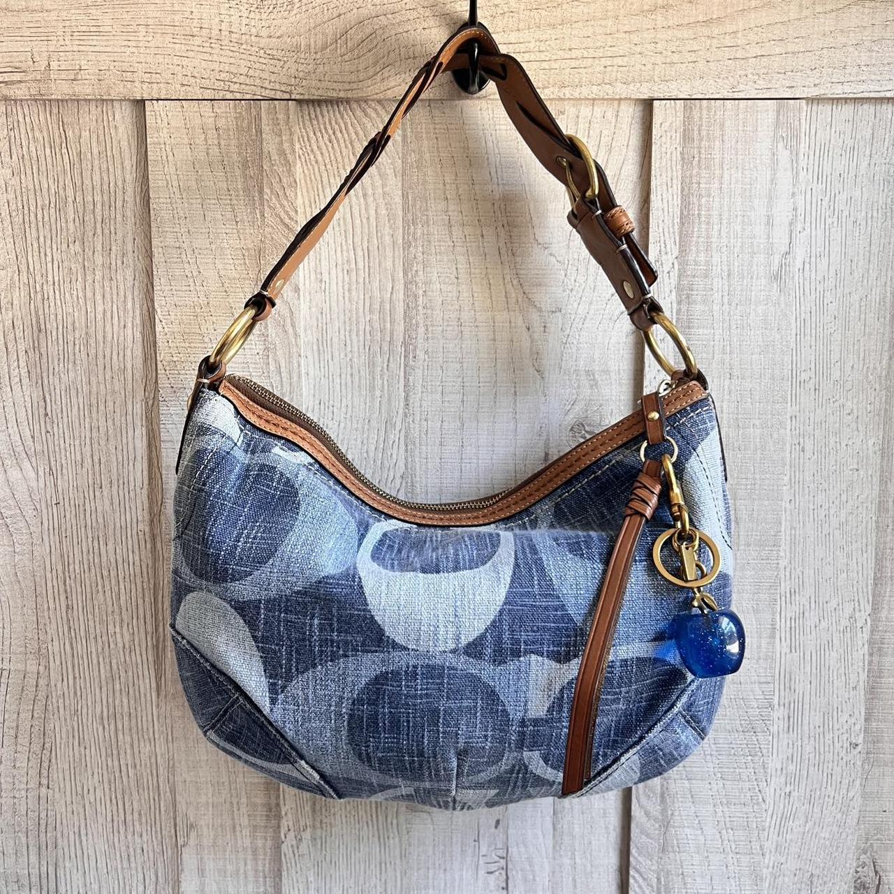 バッグ 00s archive coach leather design bag 2000s Coach Signature C Jacquard Patchwork Shoulder Bag