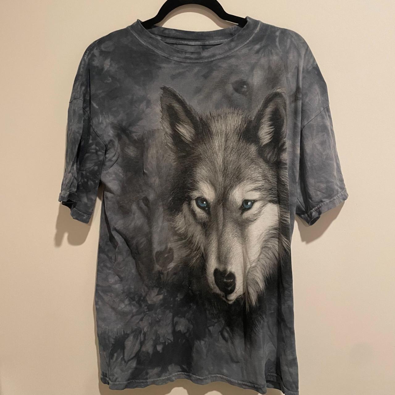 The Mountain Wolf Cotton Gray Short-sleeve Size:... - Depop