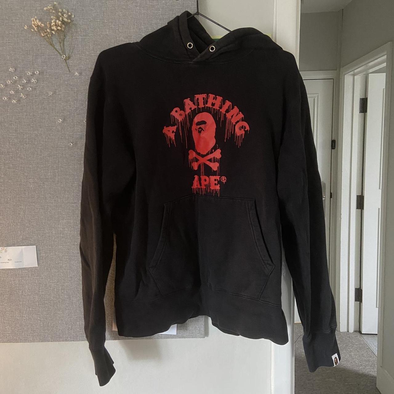 Black and sales red bape hoodie