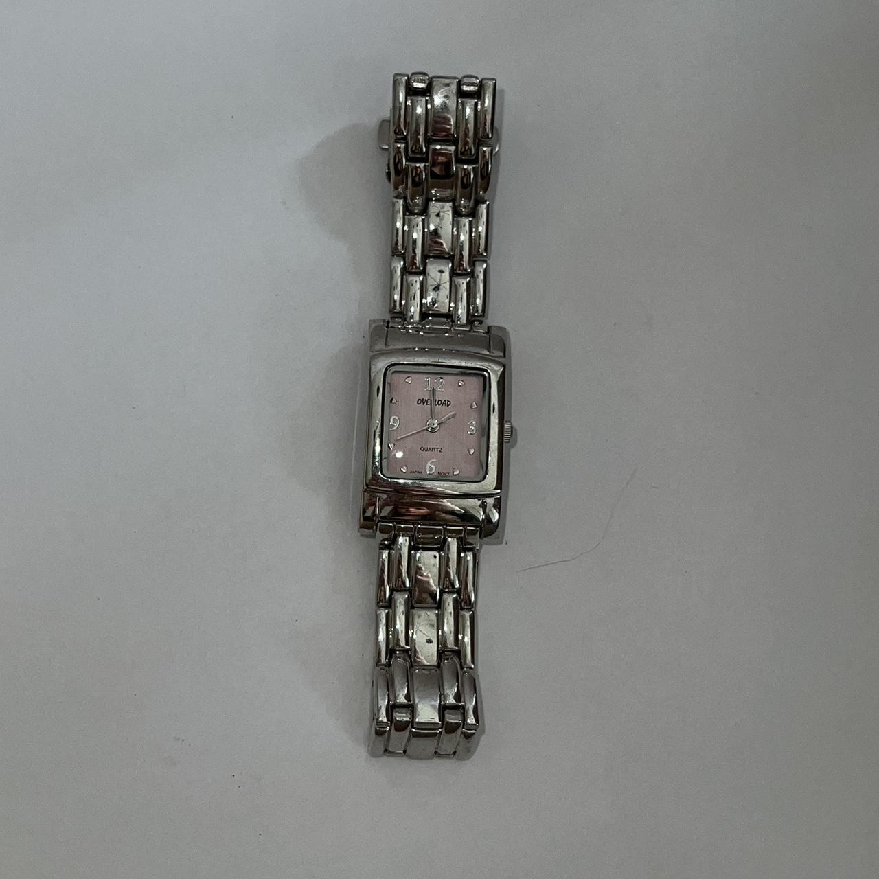 Overload pink and silver Y2K watch! In great... - Depop