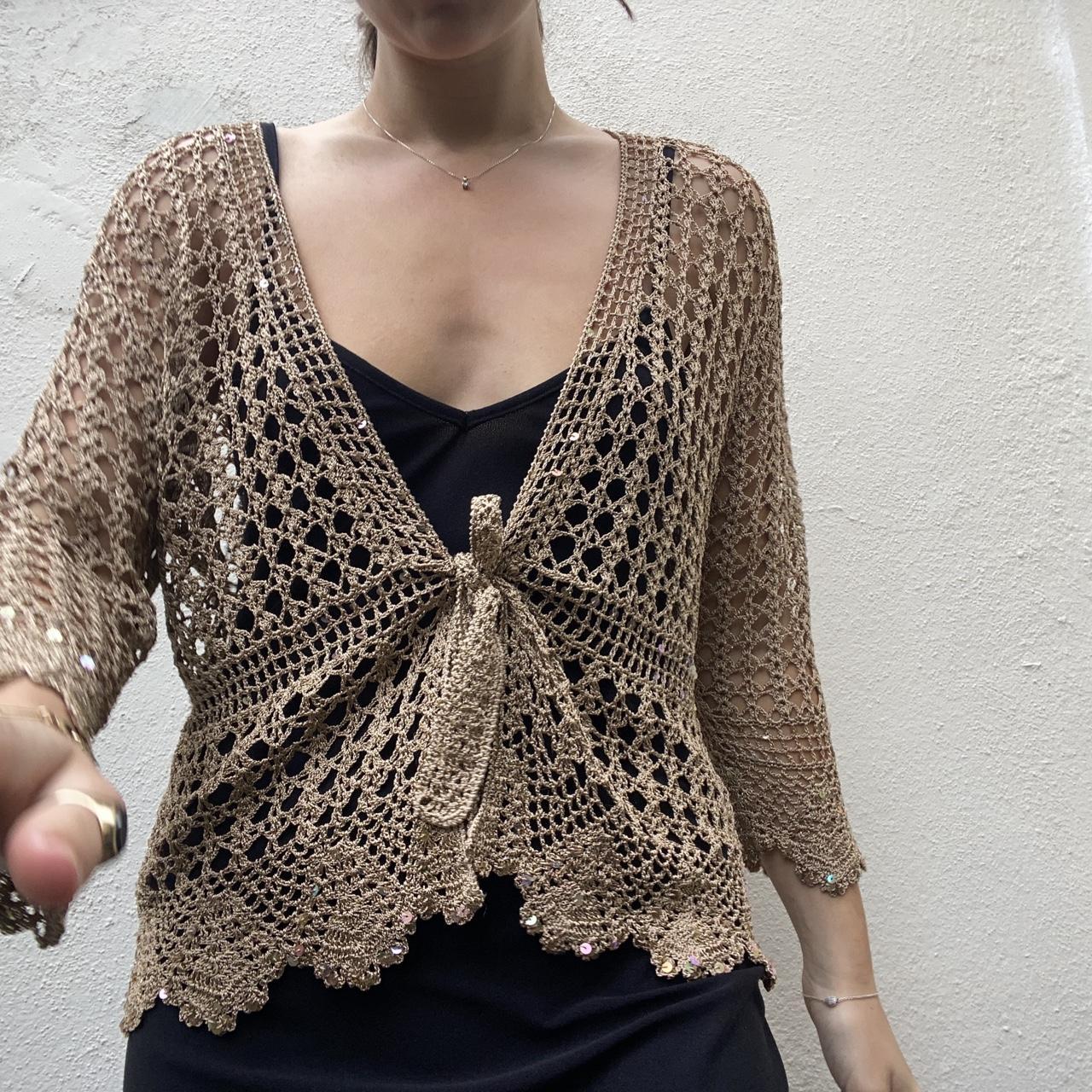 Vogue Women's Gold Cardigan Depop