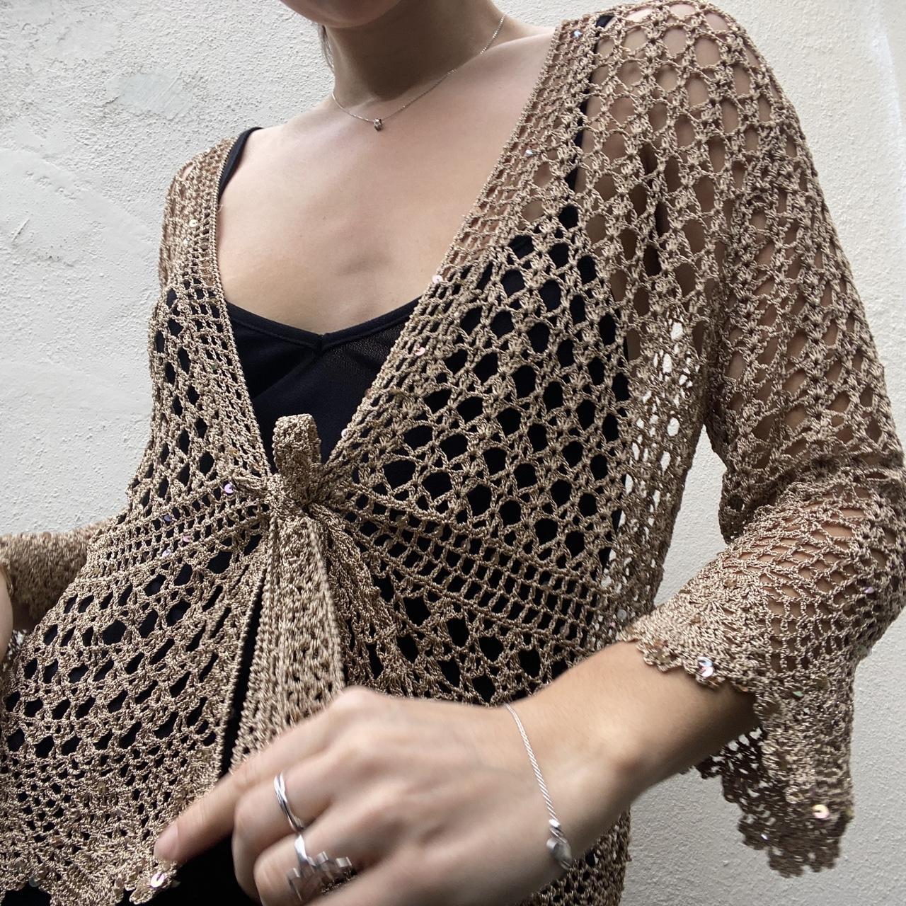 Vogue Women's Gold Cardigan Depop