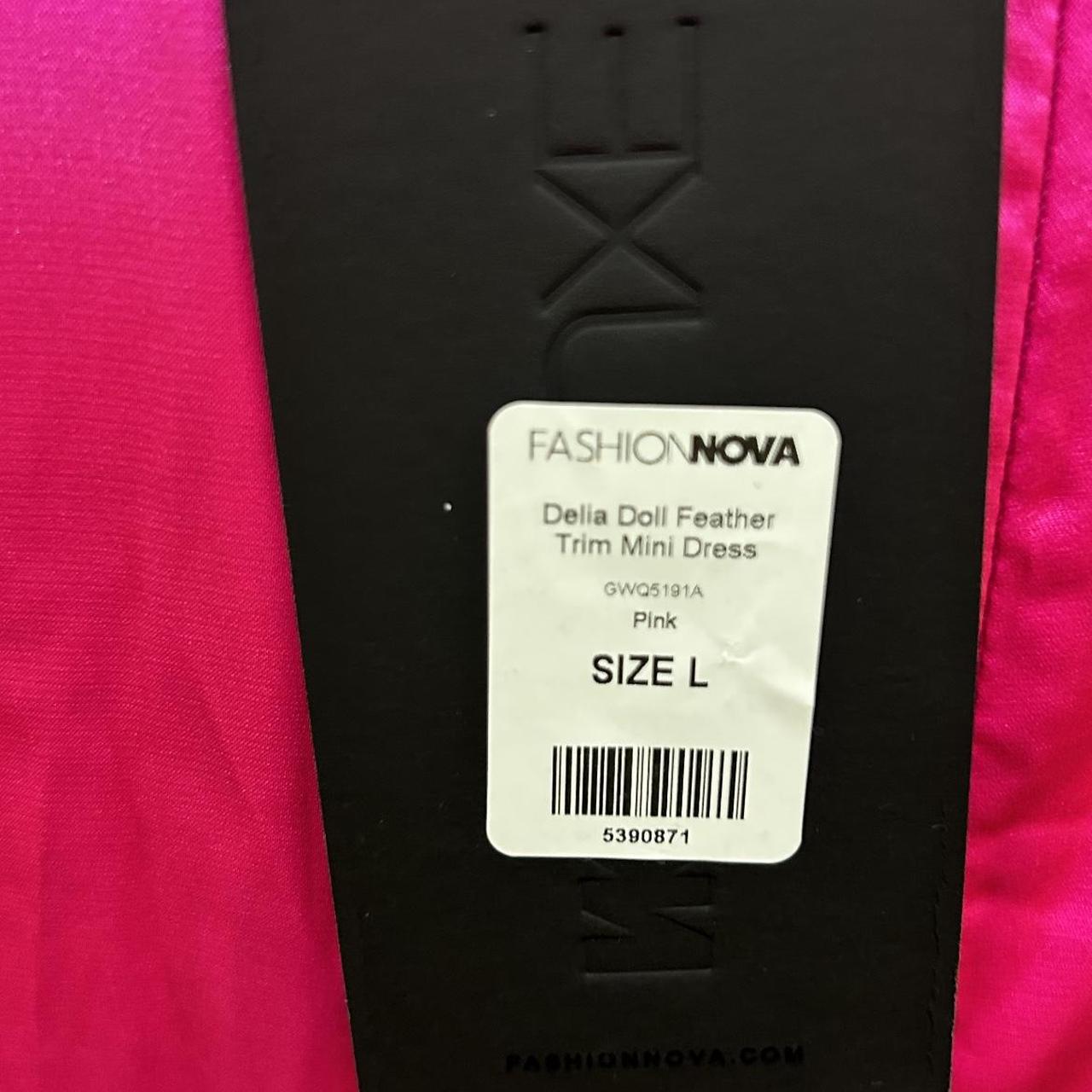 Brand new Fashion nova pink feather dress Size L... Depop