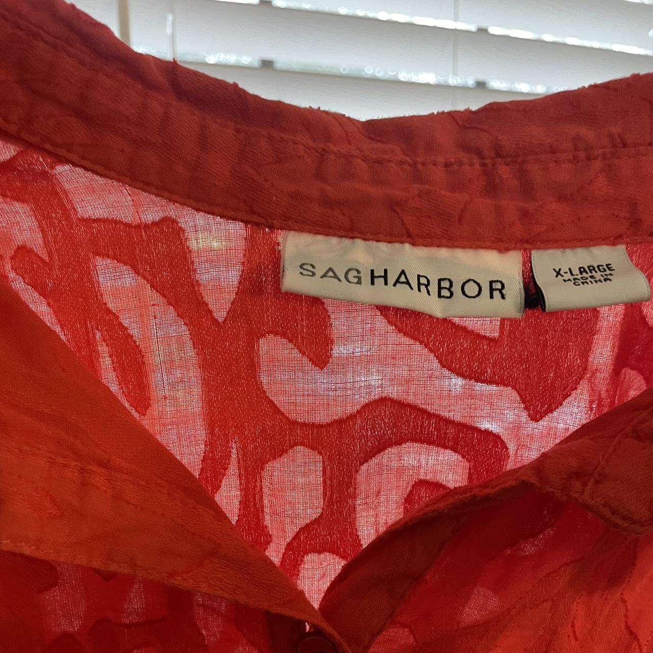 Sag Harbor Women S Orange And Red Shirt Depop