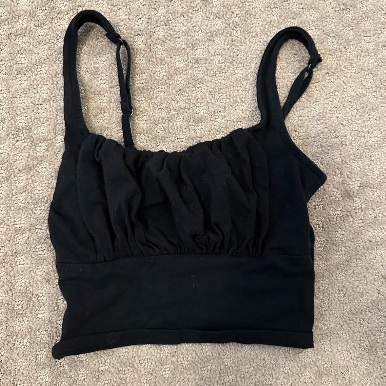 Hollister black cropped tank! Size xxs but fits like... - Depop