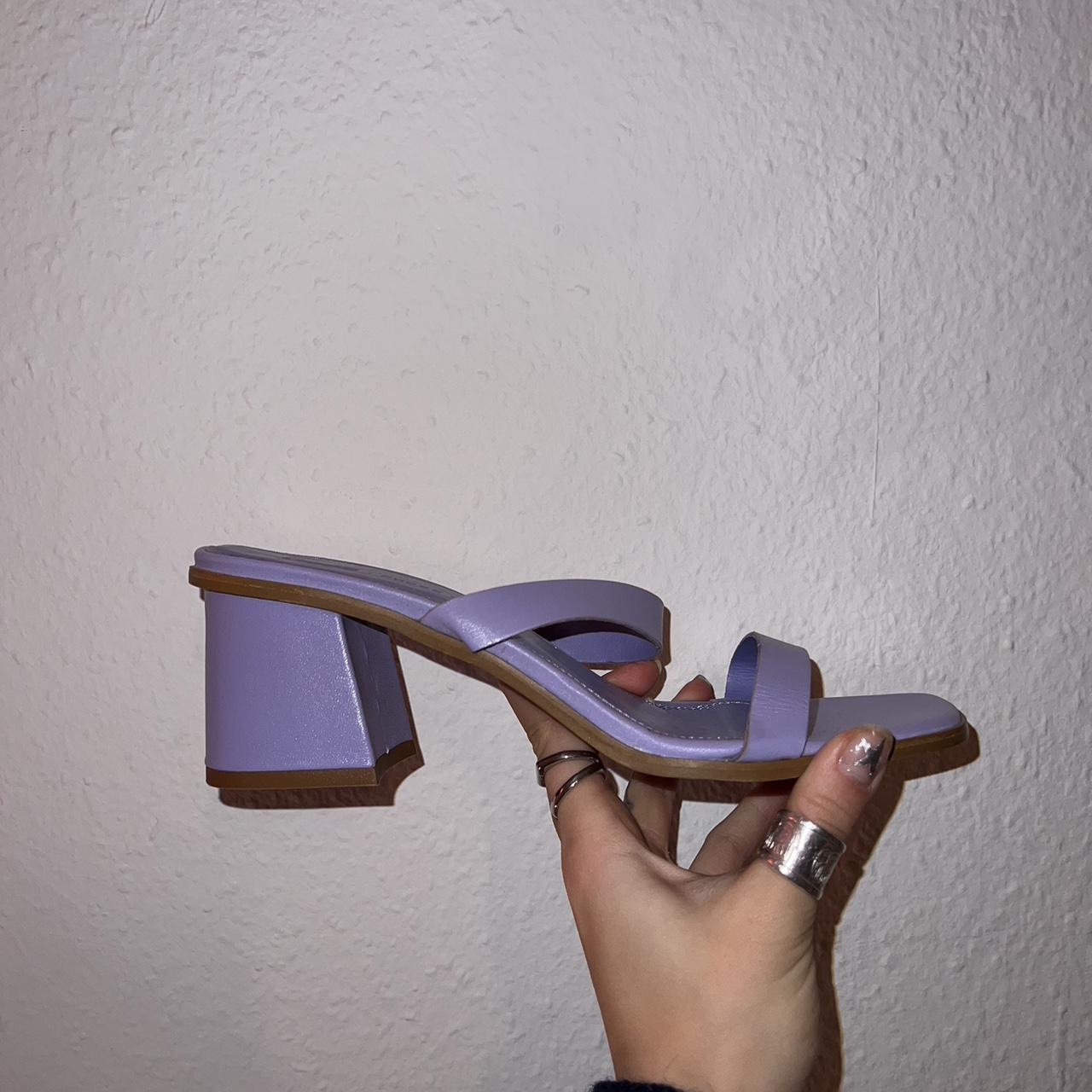 Never worn Pastel purple heels with strap... Depop
