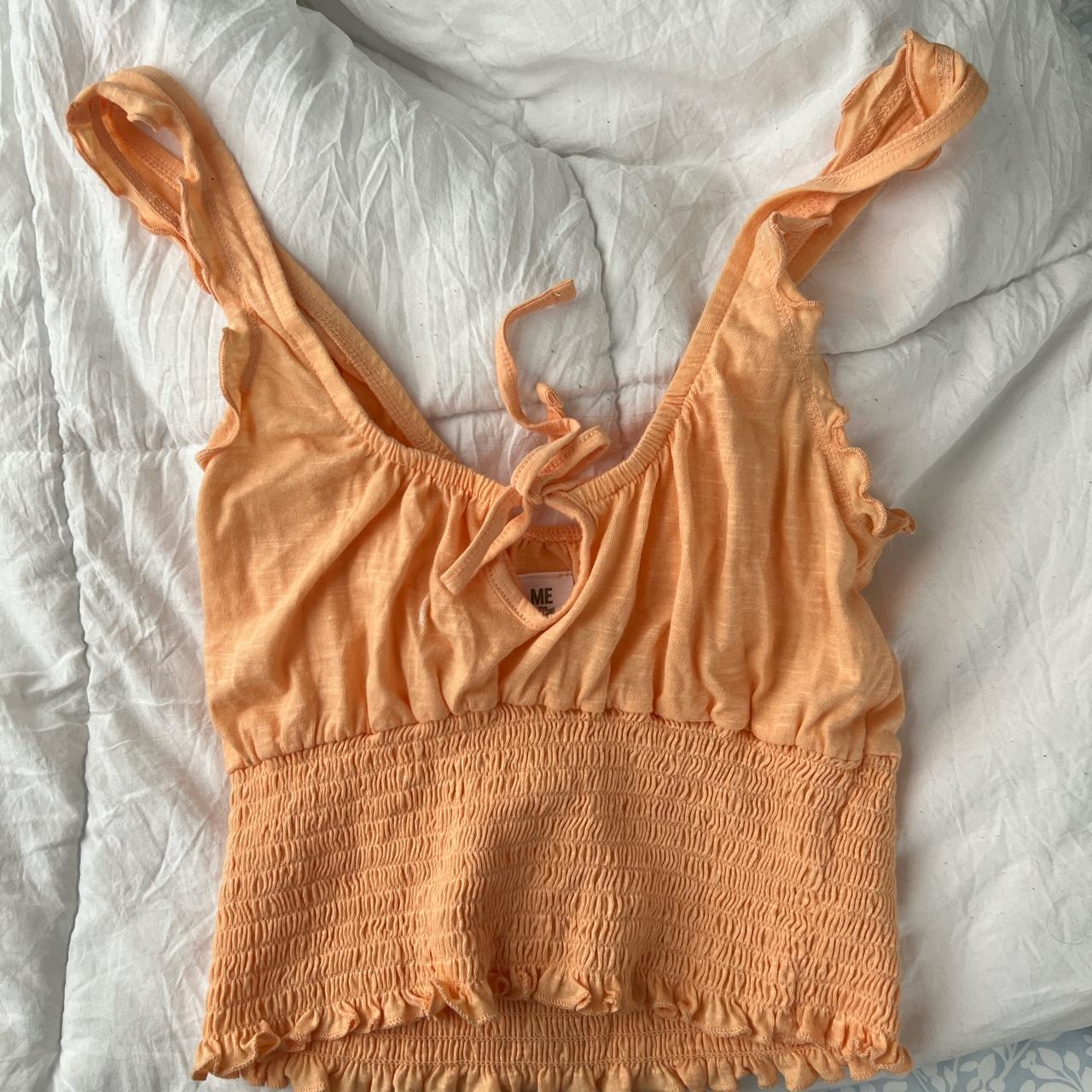 pacsun orange scrunch crop top love this you just... - Depop
