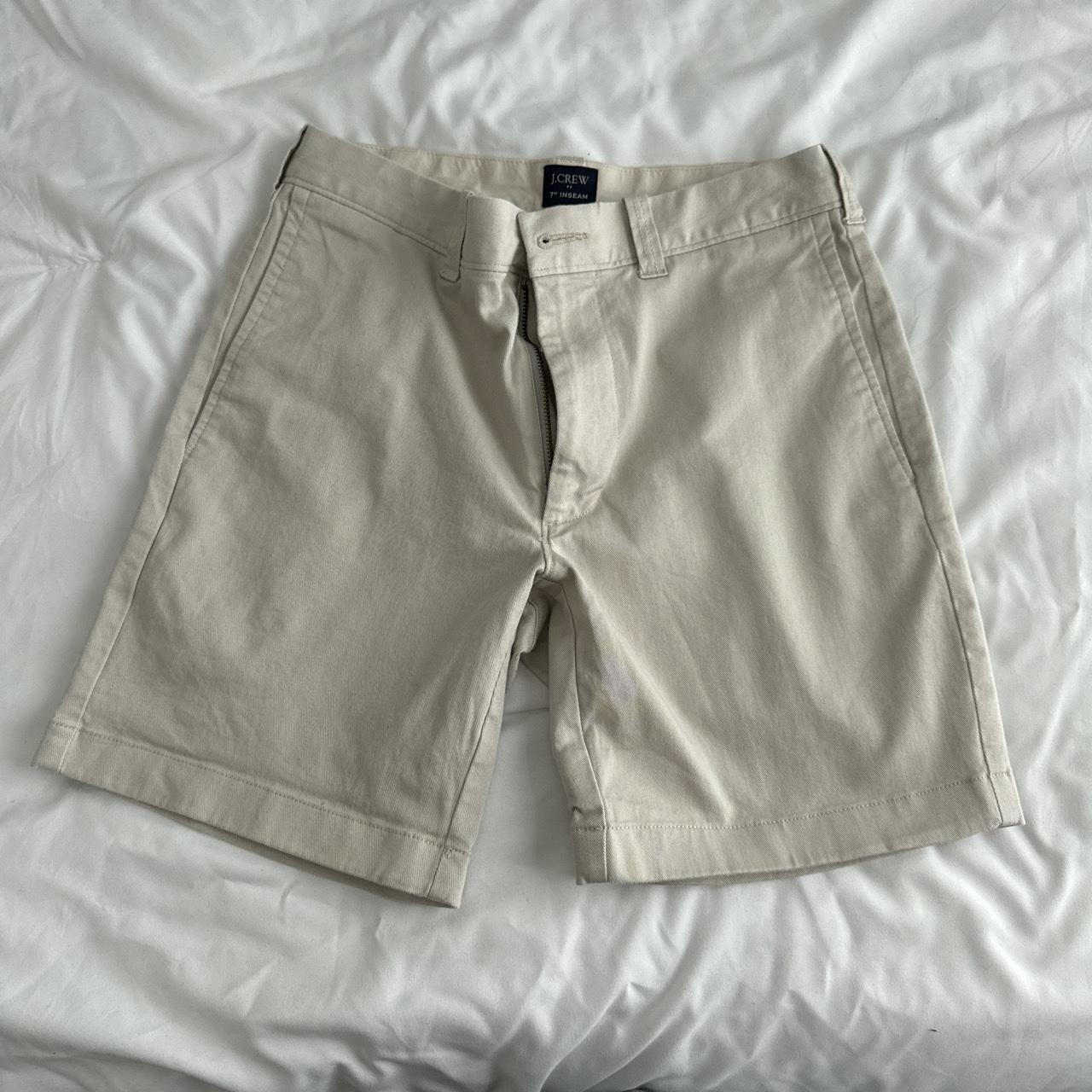 J.Crew 7 inch inseam shorts. white khaki. worn once... - Depop