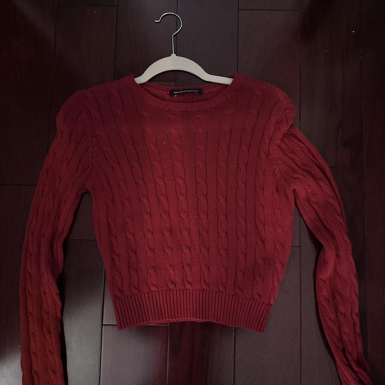 Brandy Red cable knit sweater *used to work at... Depop