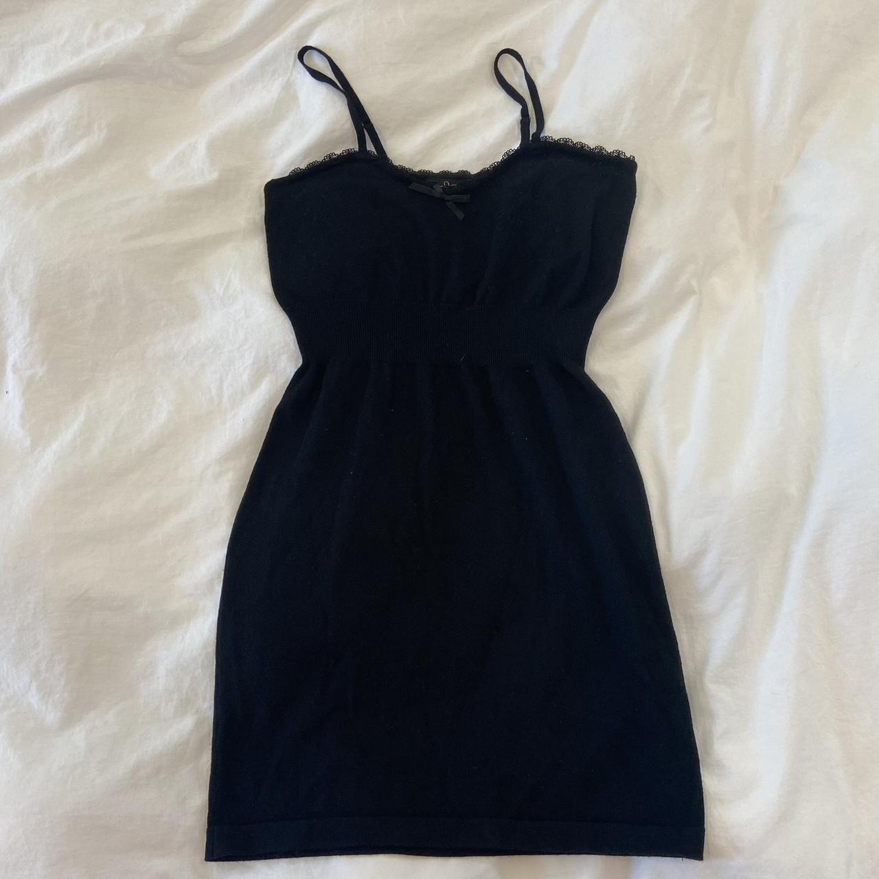 coquette black dress with bow measurements: bust:... - Depop