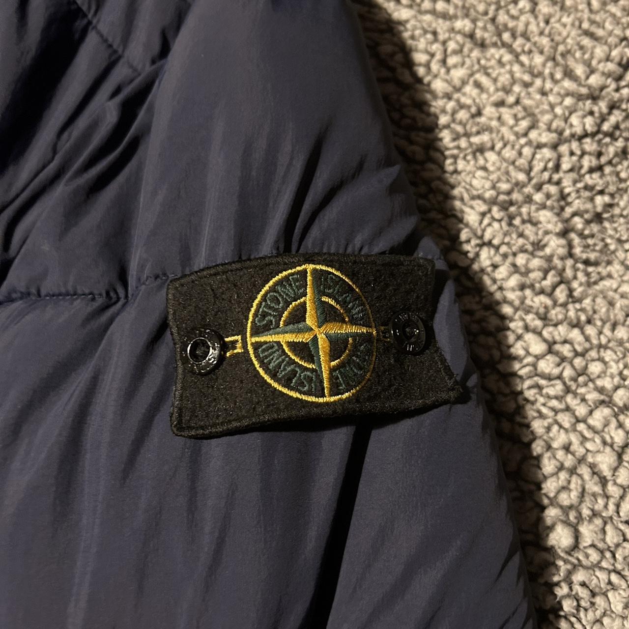 Stone Island Men's Blue and Navy Coat | Depop