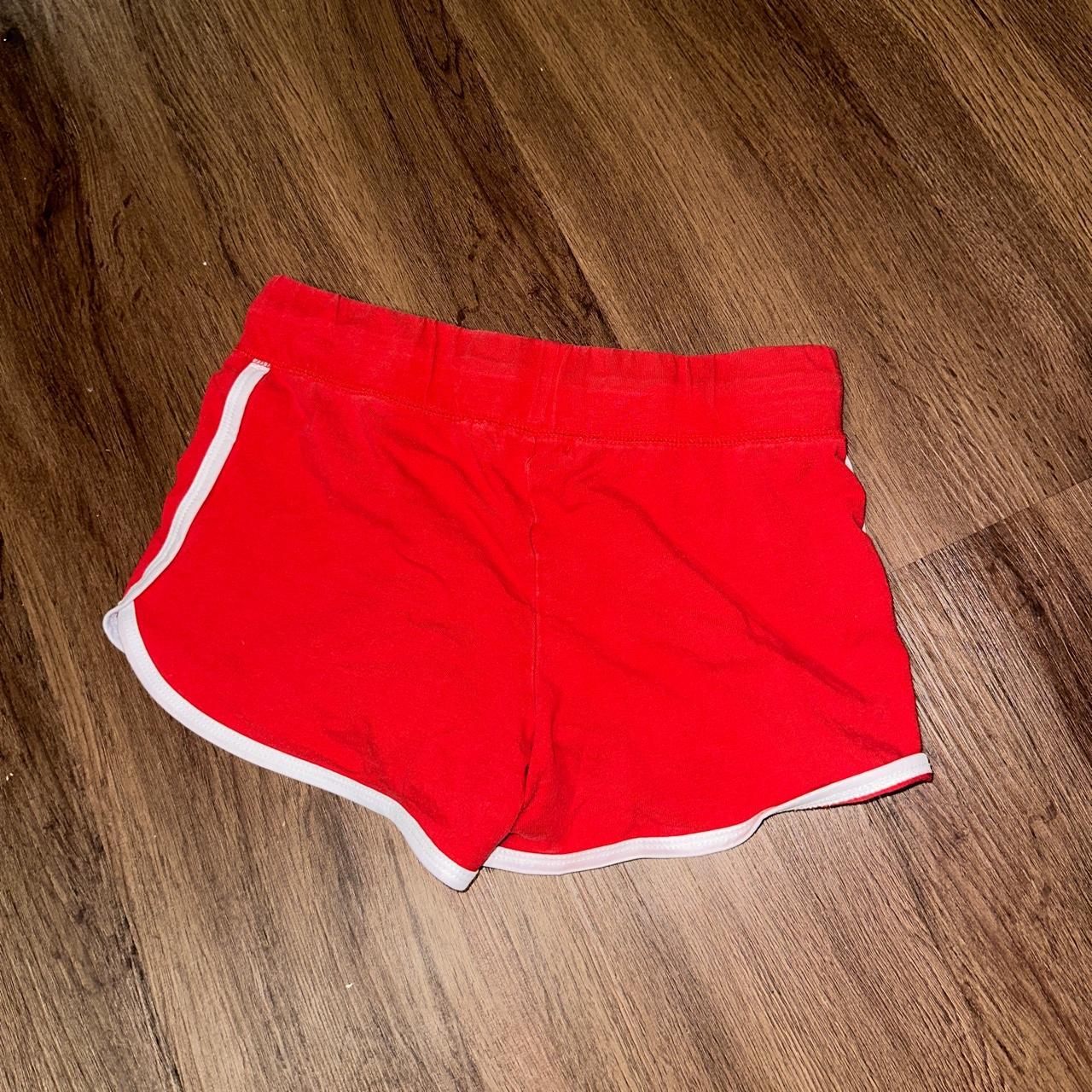 Women's Red and White Shorts Depop