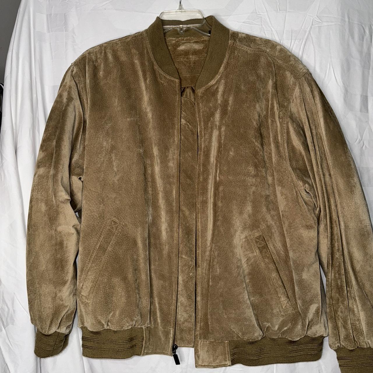 Roundtree & Yorke Button Front Suede Bomber Jacket