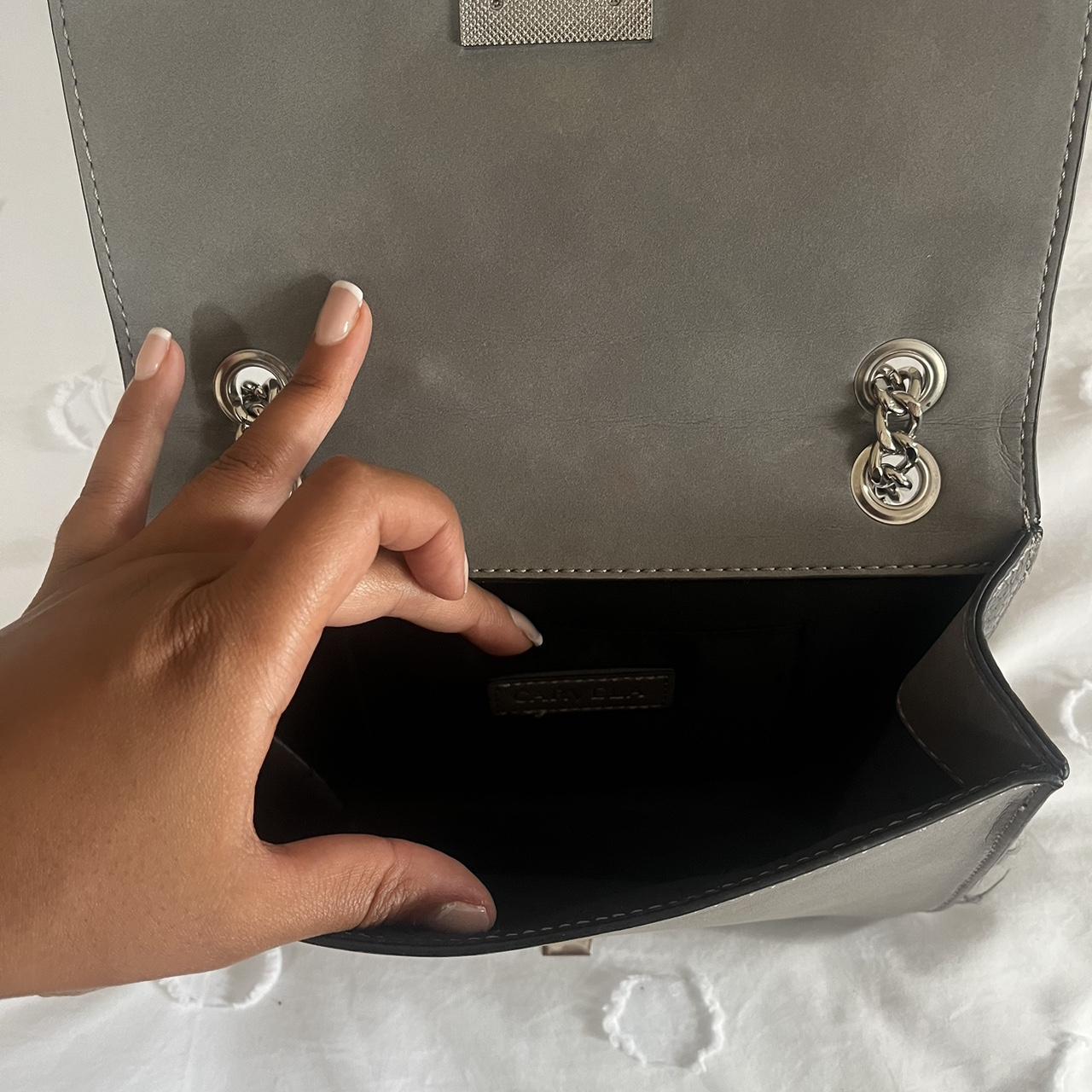 Grey Carvela handbag, with adjustable chain strap.... - Depop