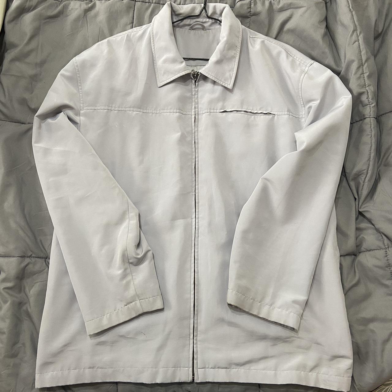 Grey Collared Thick Jacket. Good Condition: one... - Depop