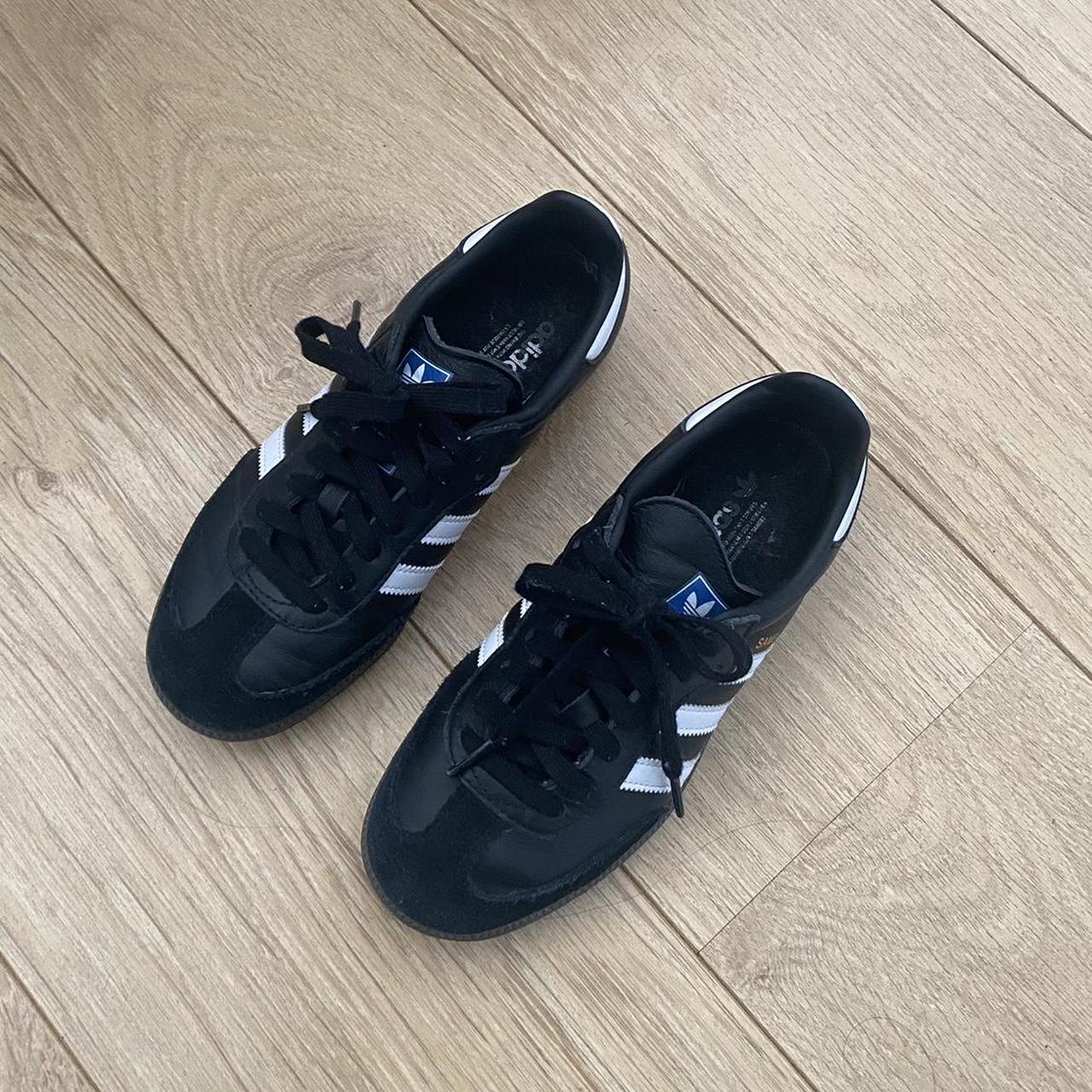 Og Black Adidas Sambas Uk 4 Used Twice, Good As New - Depop