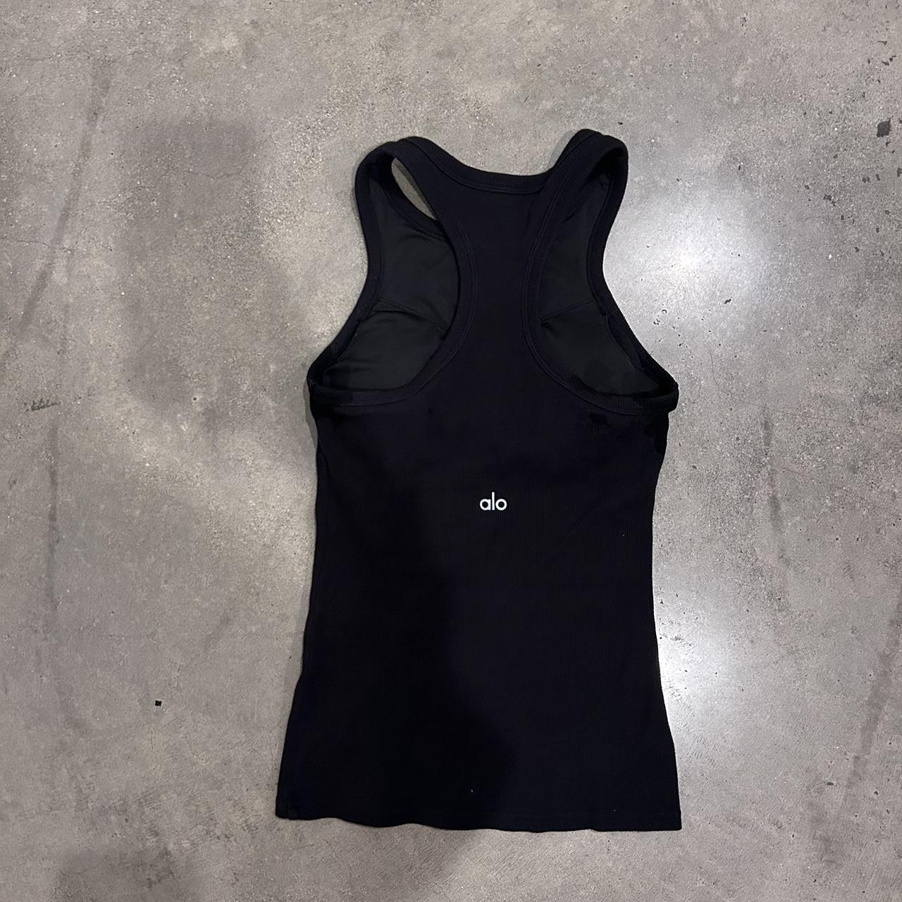 Alo Yoga ribbed aspire full length tank black xs | Depop