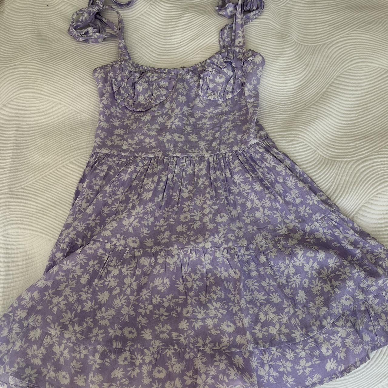 Isabelles Purple Floral Dress Size small In... Depop