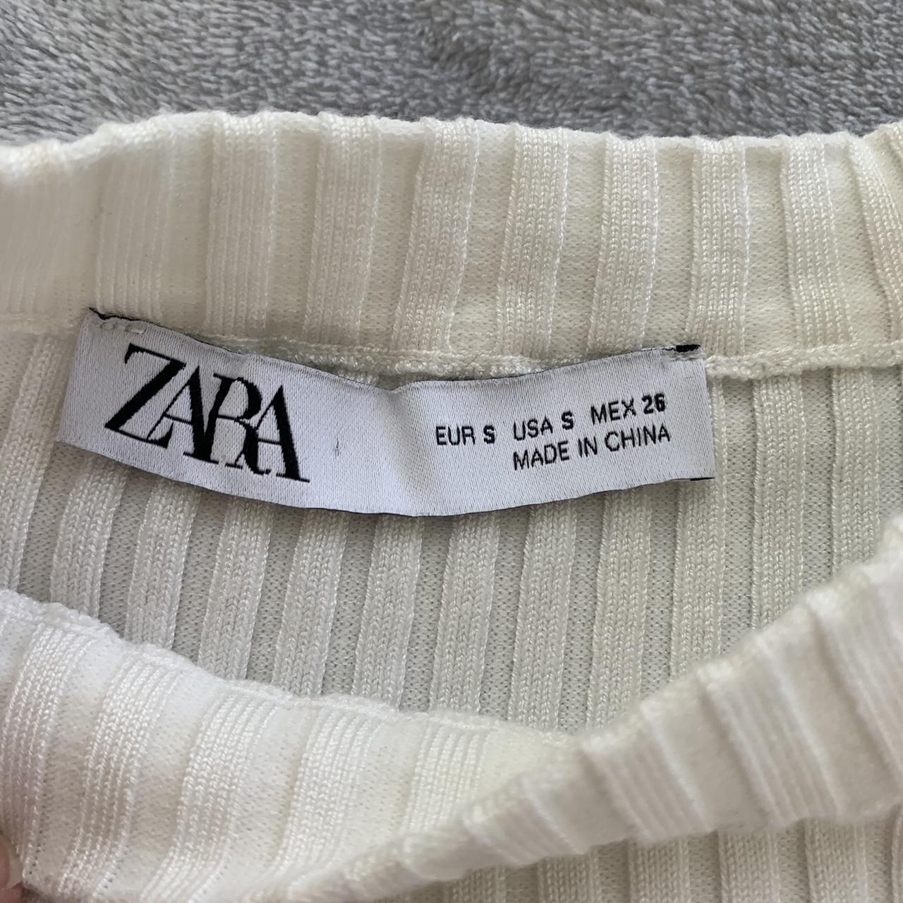 Zara off white puff sleeve jumper, size Uk small. #zara - Depop