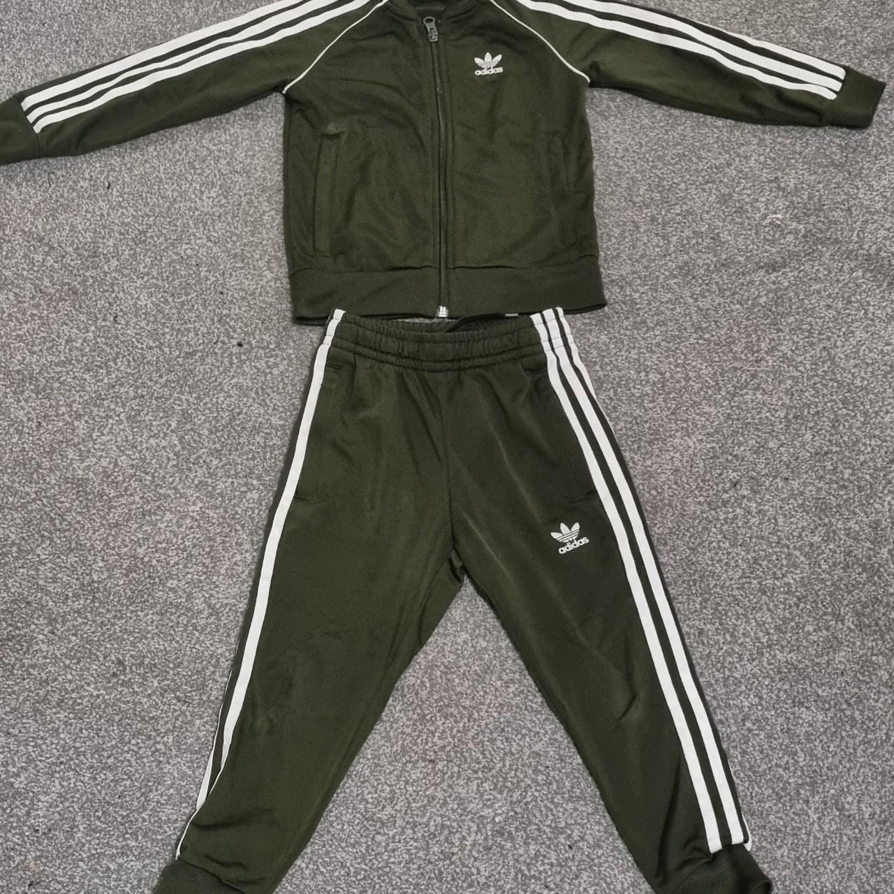 Boys khaki deals adidas tracksuit