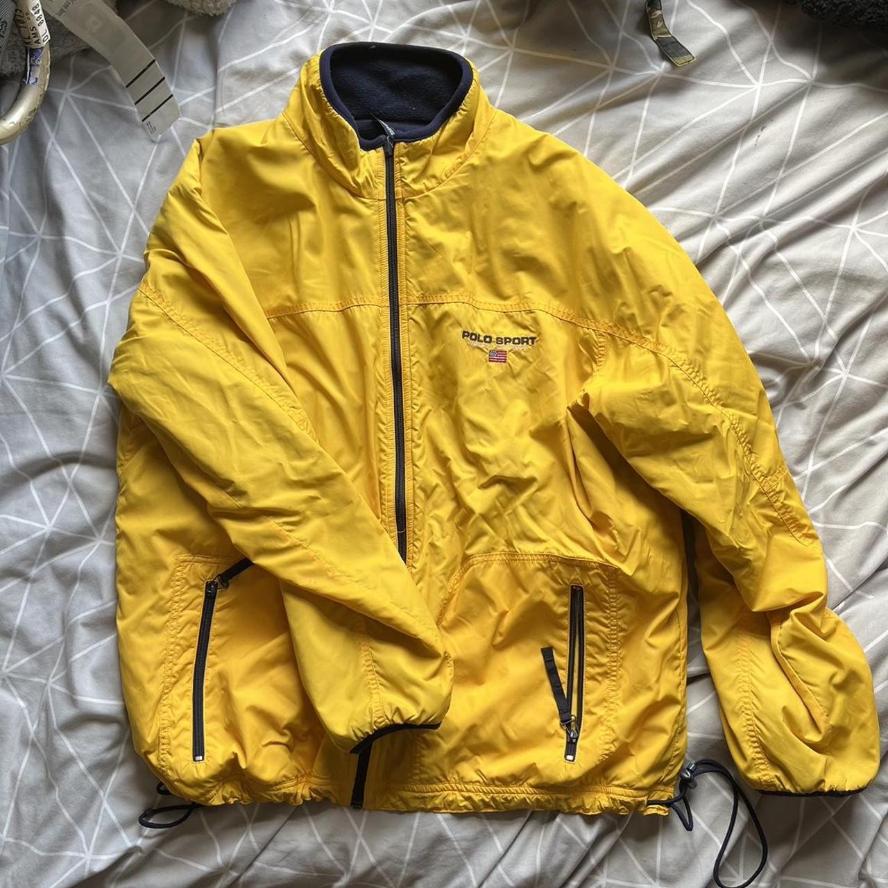 Polo Sport Jacket Reversible Yellow on outside Navy... - Depop