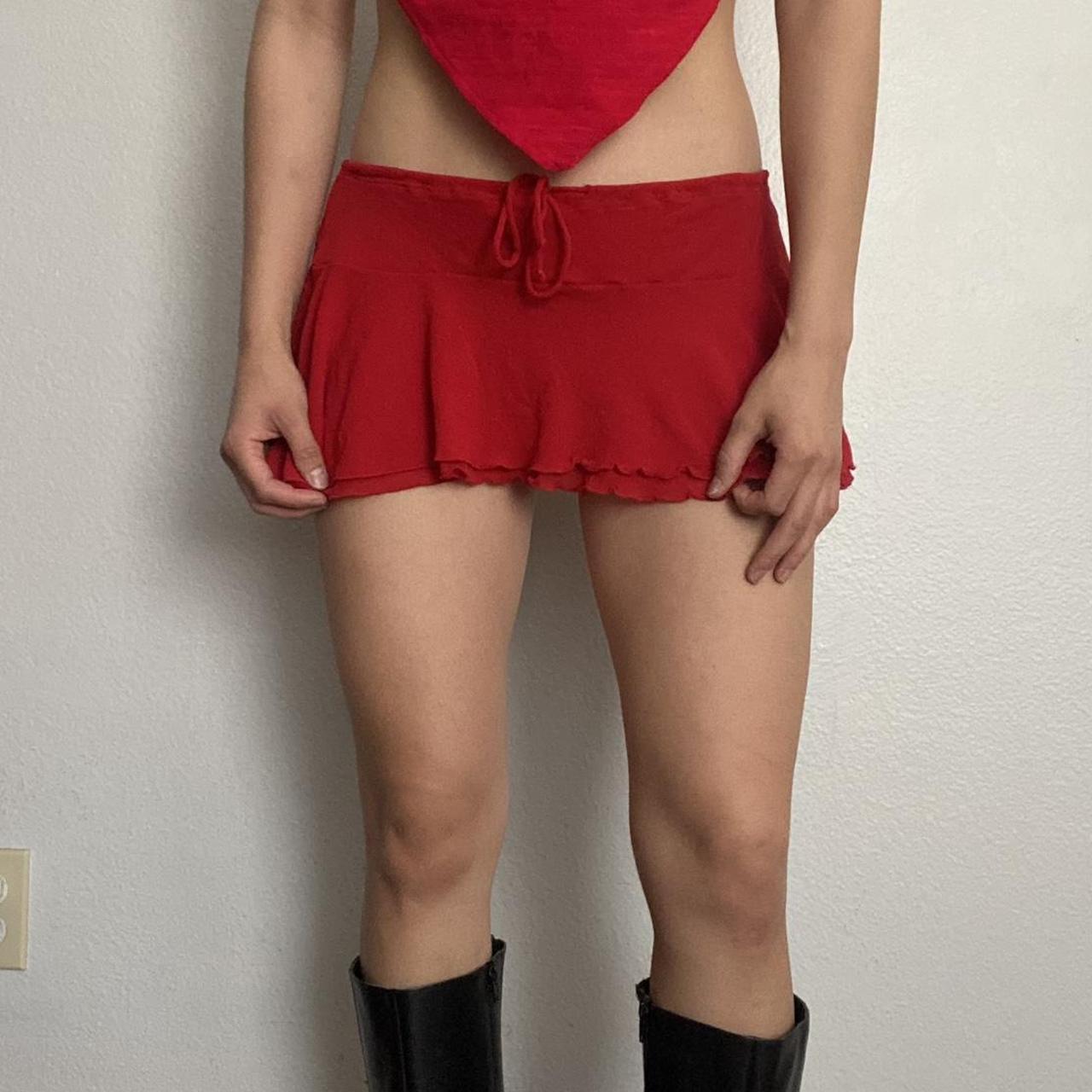 American Vintage Women S Red Skirt Depop