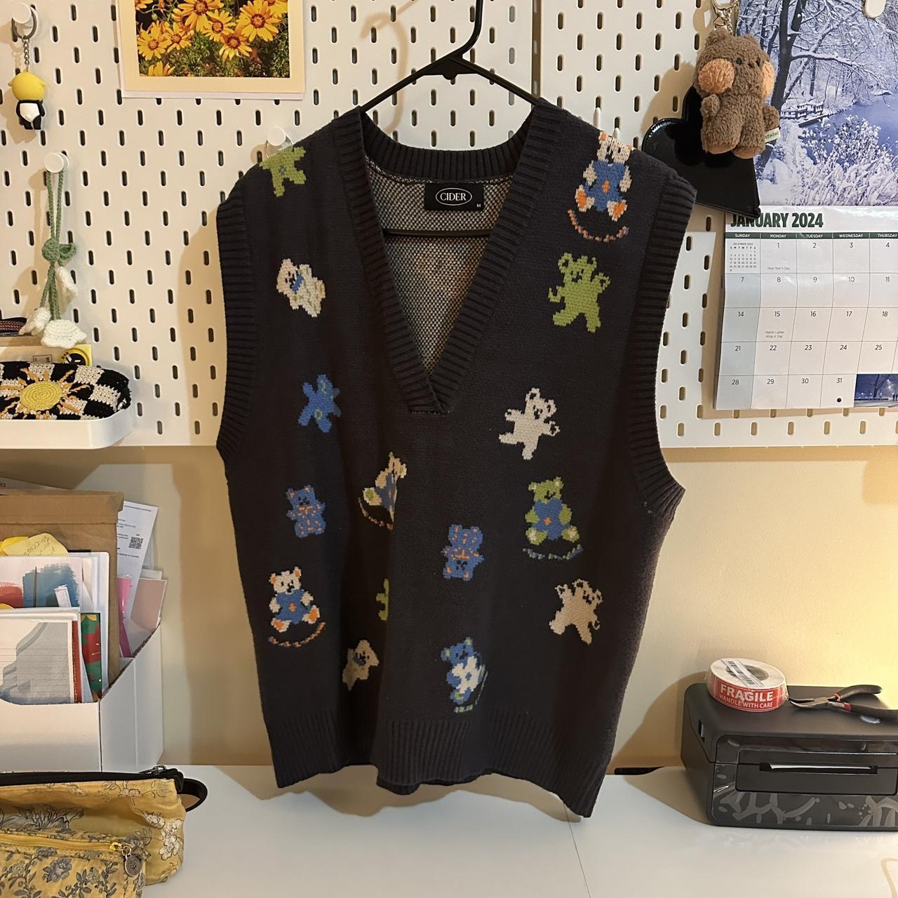 US M Cider Bear Sweater Vest. Cutest thing ever,... Depop