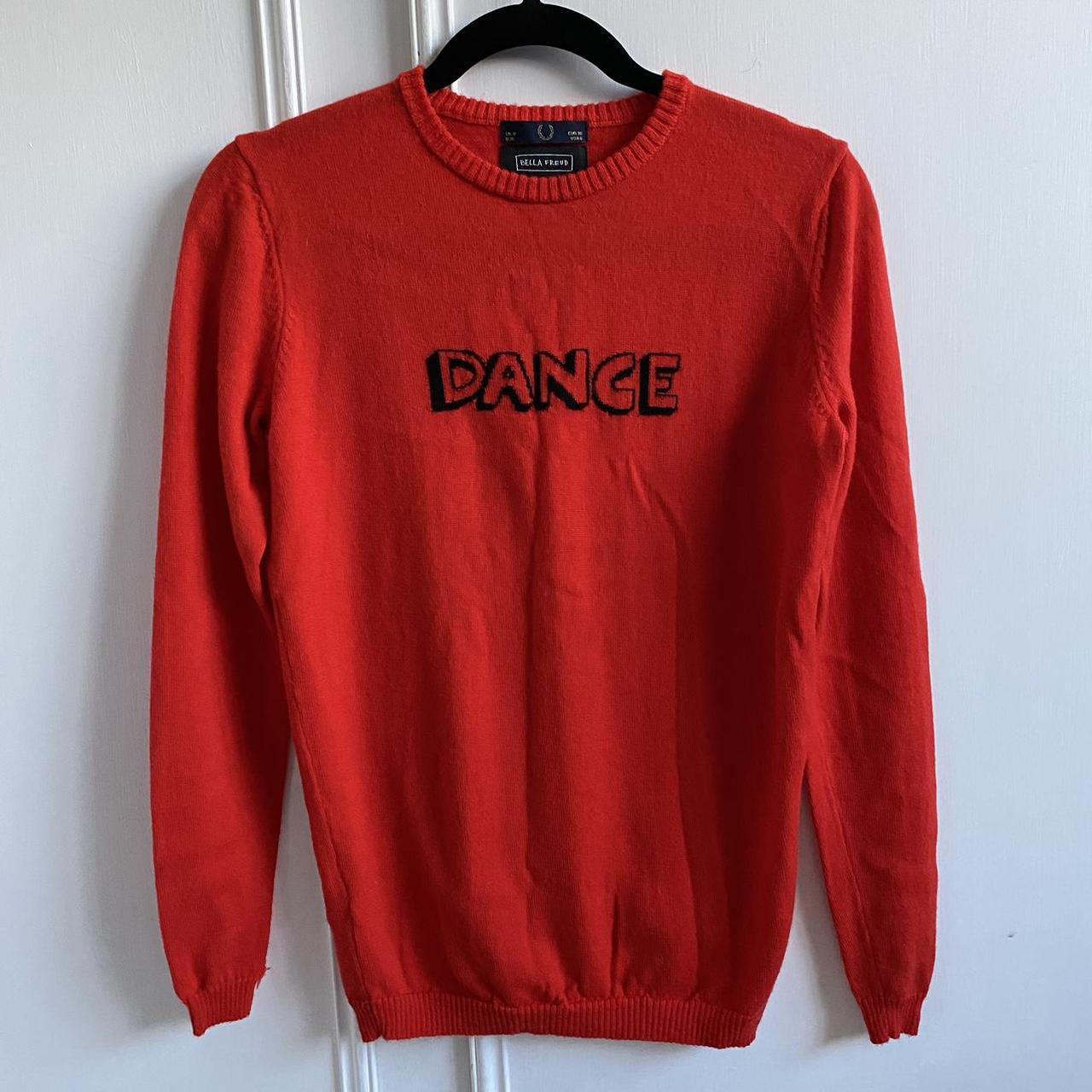 fred perry x bella freud red dance jumper in