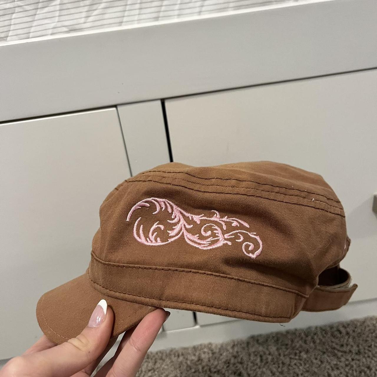 Women's Brown and Pink Hat | Depop