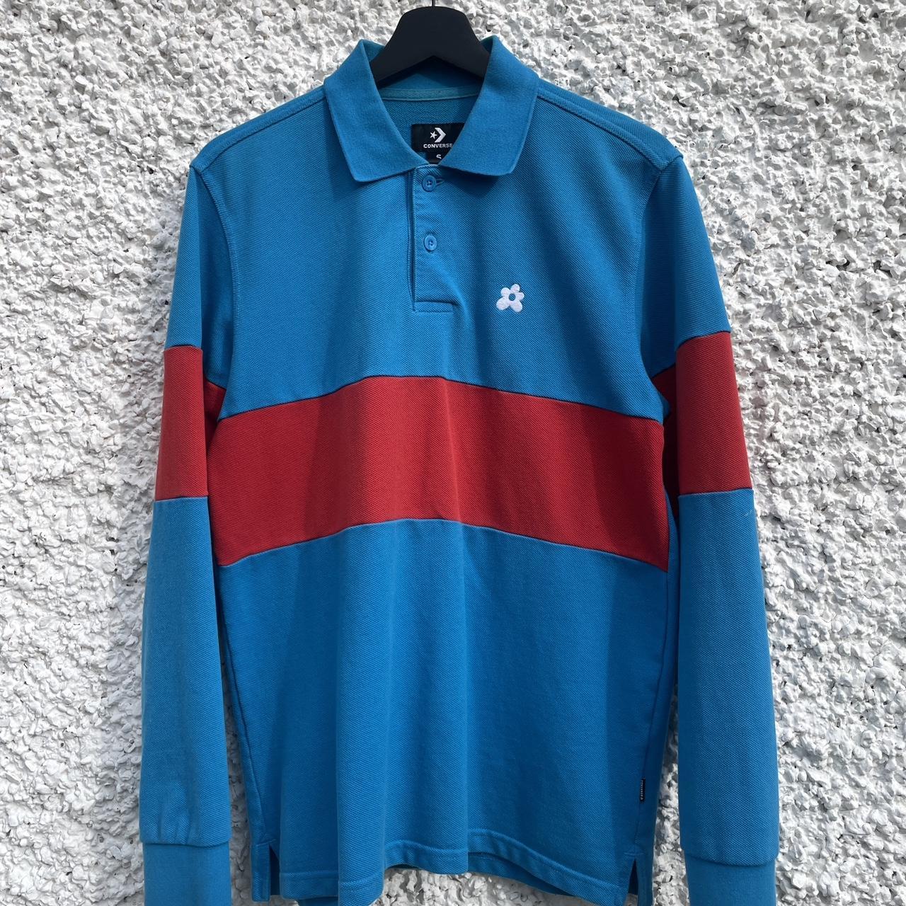 GOLF LE FLEUR X CONVERSE RUGBY POLO TOP Blue with