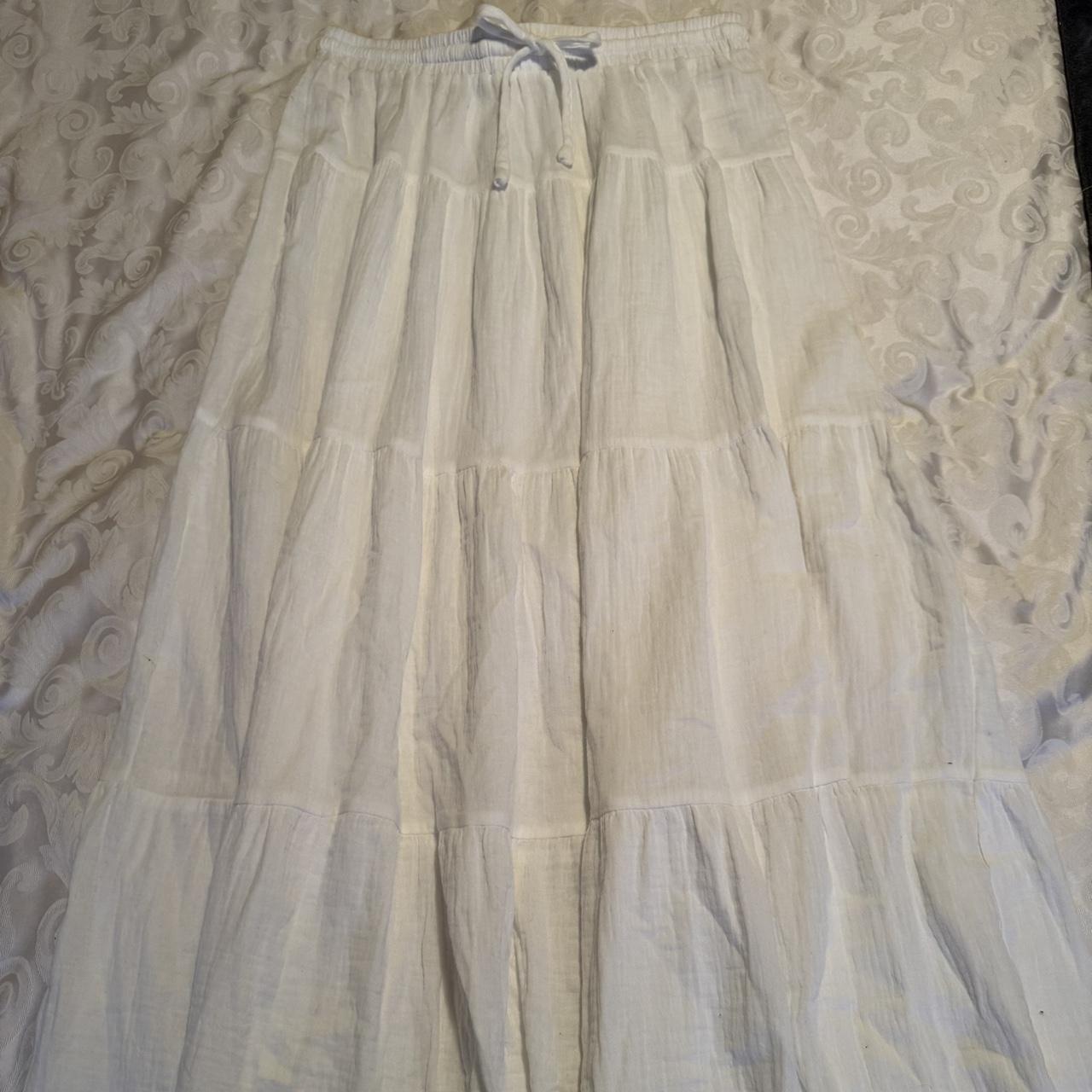 Sunny girl white maxi skirt - never worn - Size 14 - Depop
