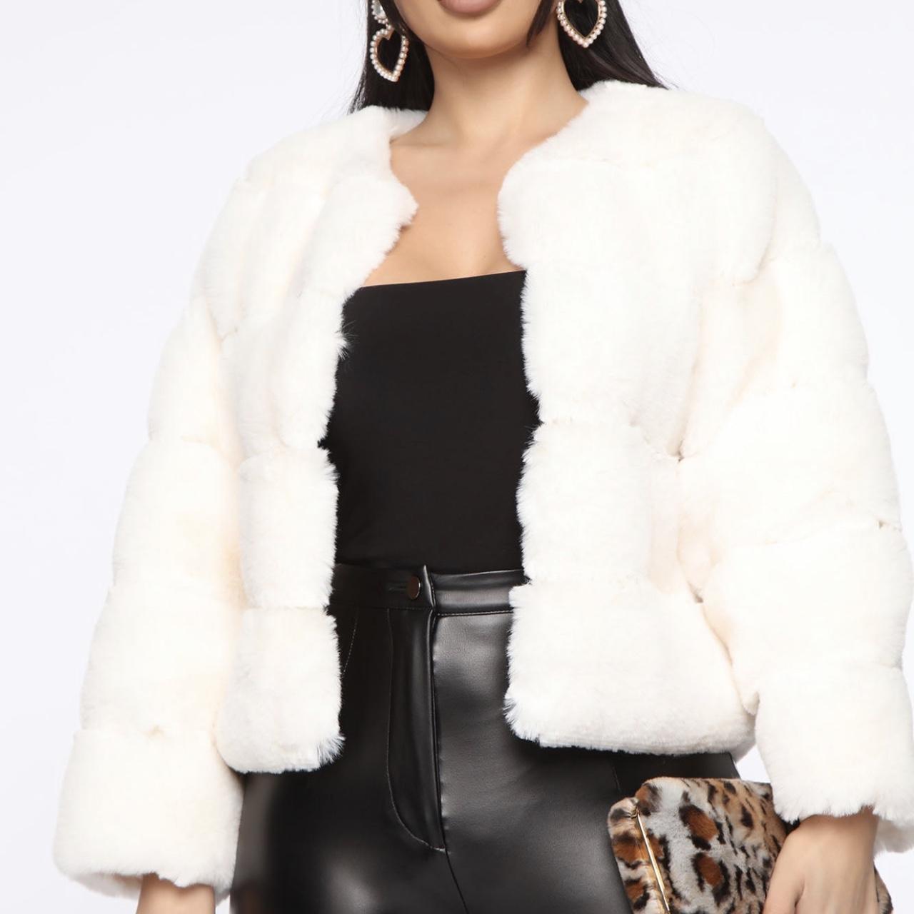 Faux fur jacket top fashion nova