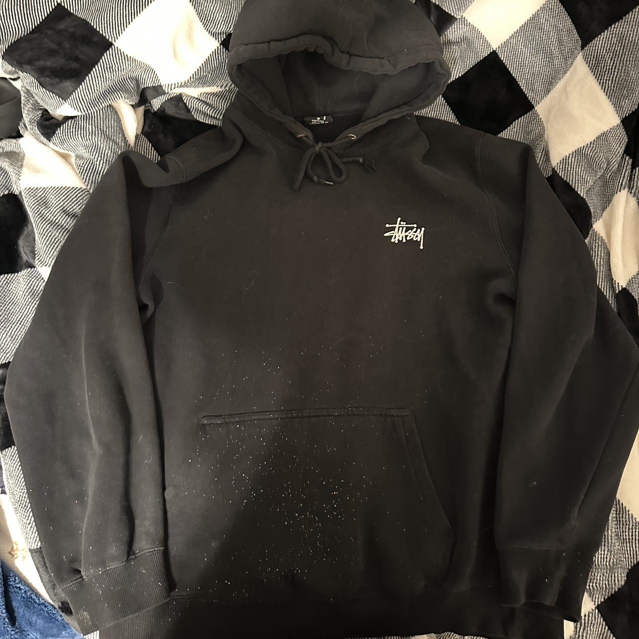 Stussy hoodie size M NOTICE BLEACH DOTS IN FRONT AND... - Depop
